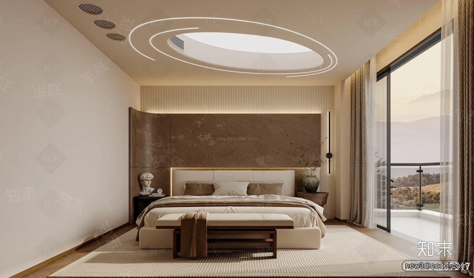 Modern Style Interior 3D Blocks and 3D Models - Bedroom 3D Scene - 479