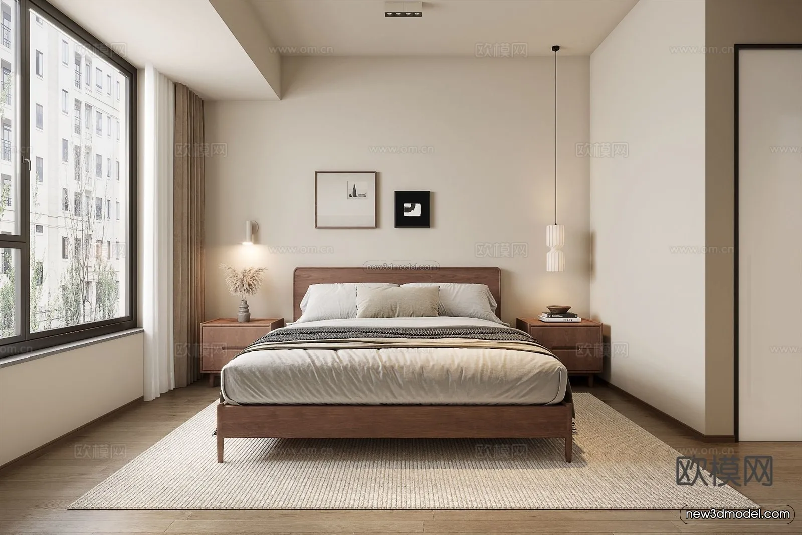 Modern Style Interior 3D Blocks and 3D Models - Bedroom 3D Scene - 484