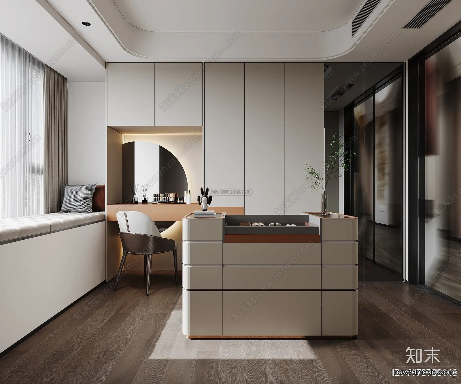 Modern Style Interior 3D Blocks and 3D Models - Bedroom 3D Scene - 492