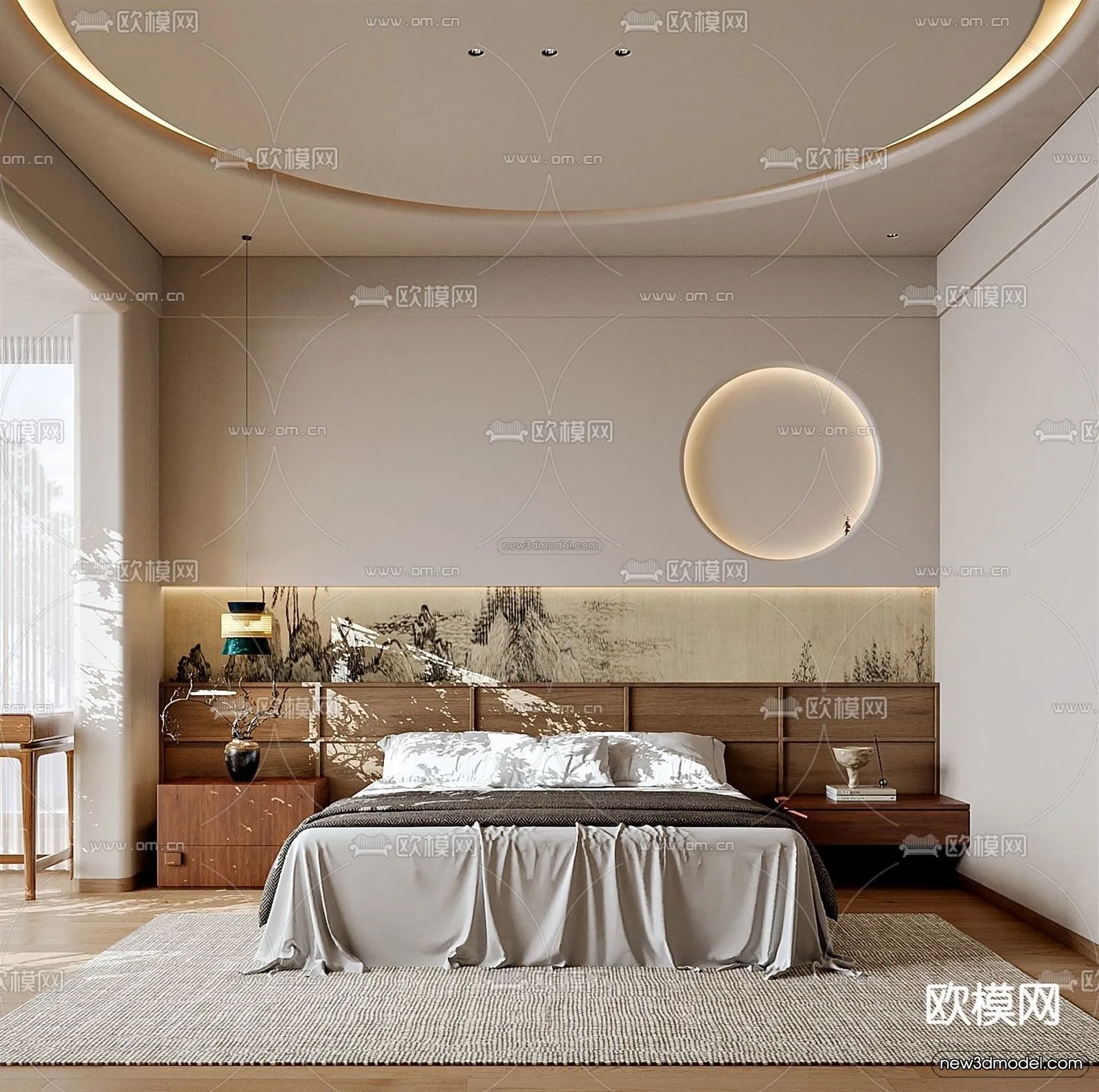 Modern Style Interior 3D Blocks and 3D Models - Bedroom 3D Scene - 500