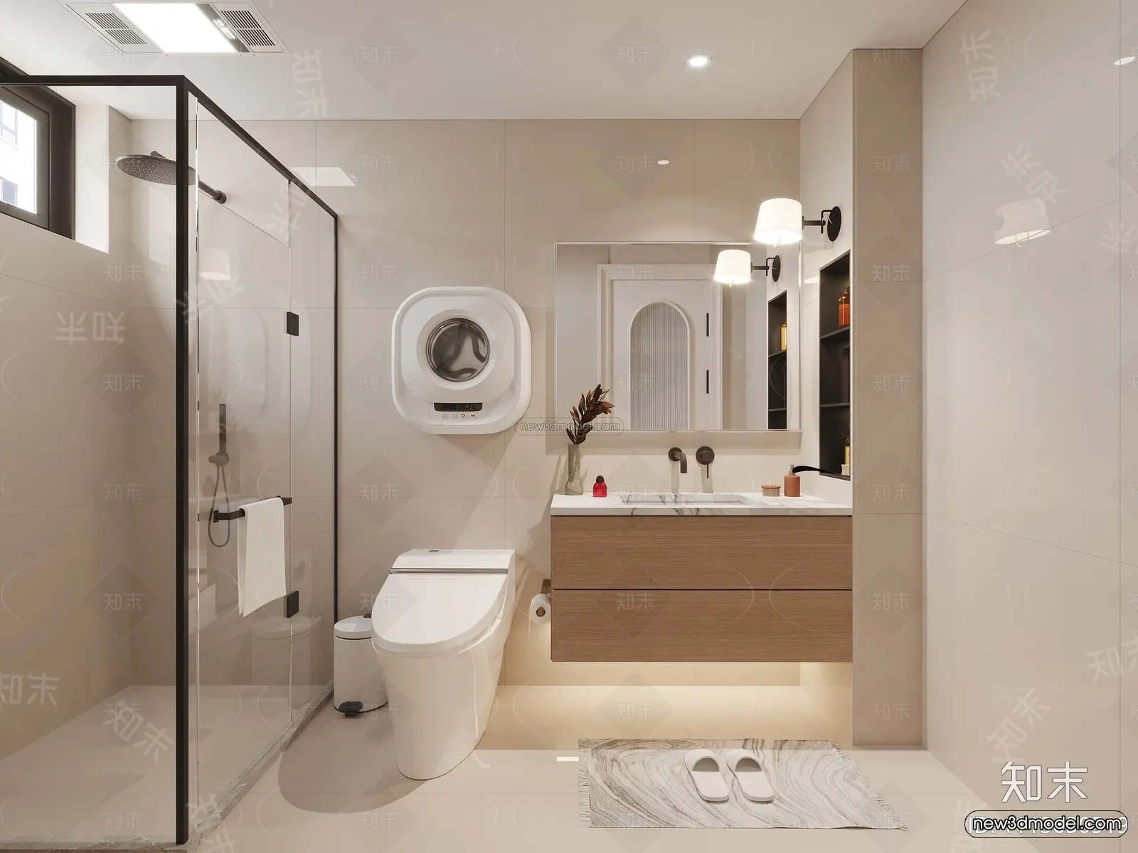 Modern Style Interior 3D Blocks and 3D Models - Bedroom 3D Scene - 511