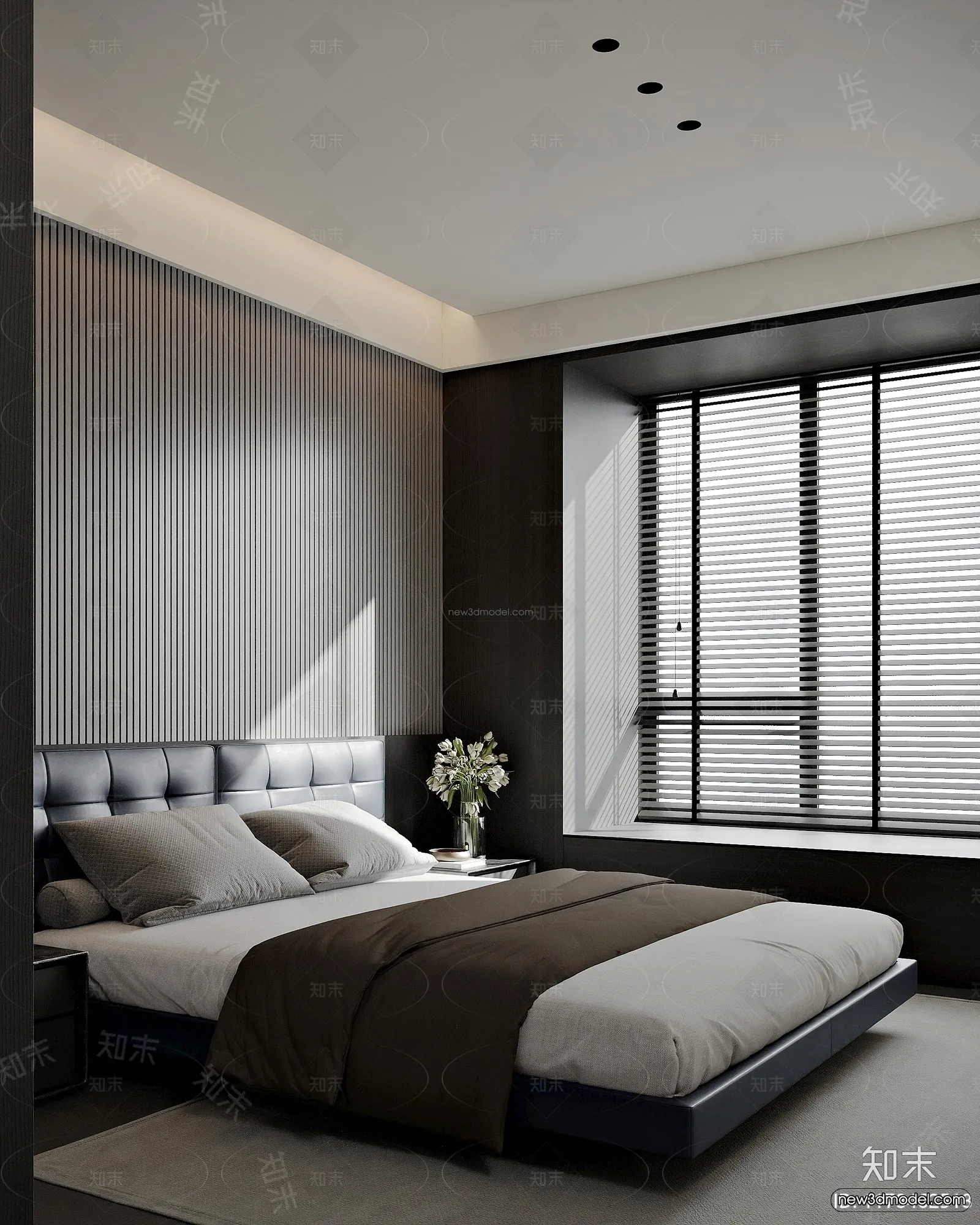 Modern Style Interior 3D Blocks and 3D Models - Bedroom 3D Scene - 515