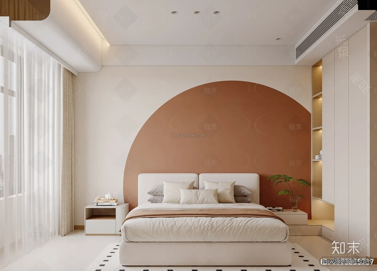 Modern Style Interior 3D Blocks and 3D Models - Bedroom 3D Scene - 517