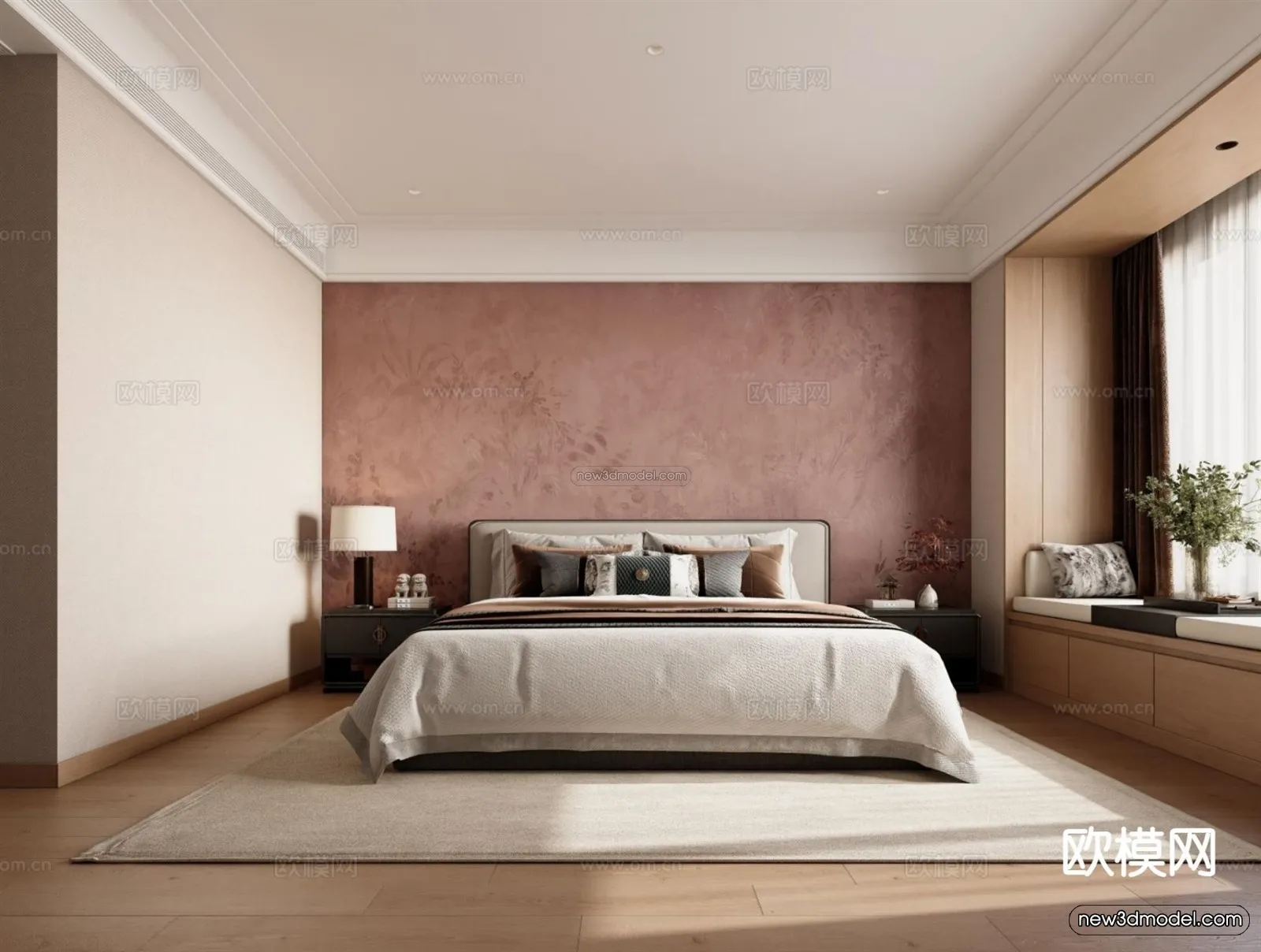 Modern Style Interior 3D Blocks and 3D Models - Bedroom 3D Scene - 518