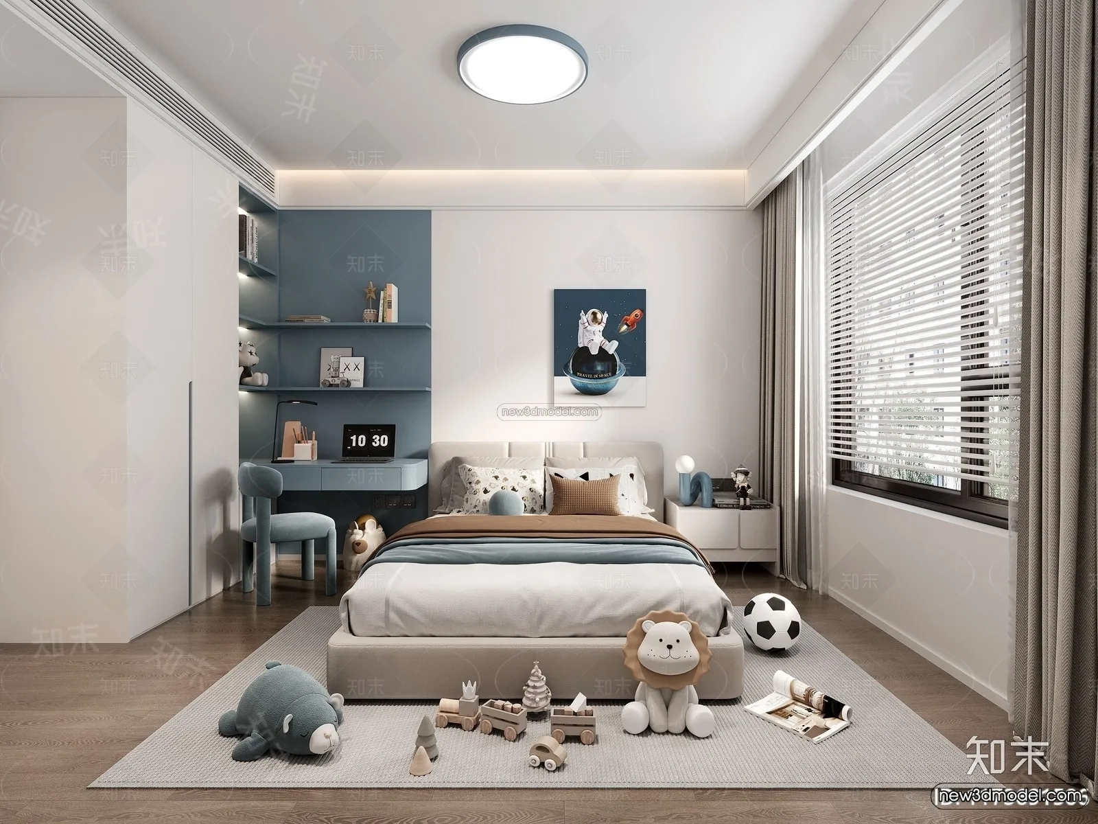 Modern Style Interior 3D Blocks and 3D Models - Bedroom 3D Scene - 525