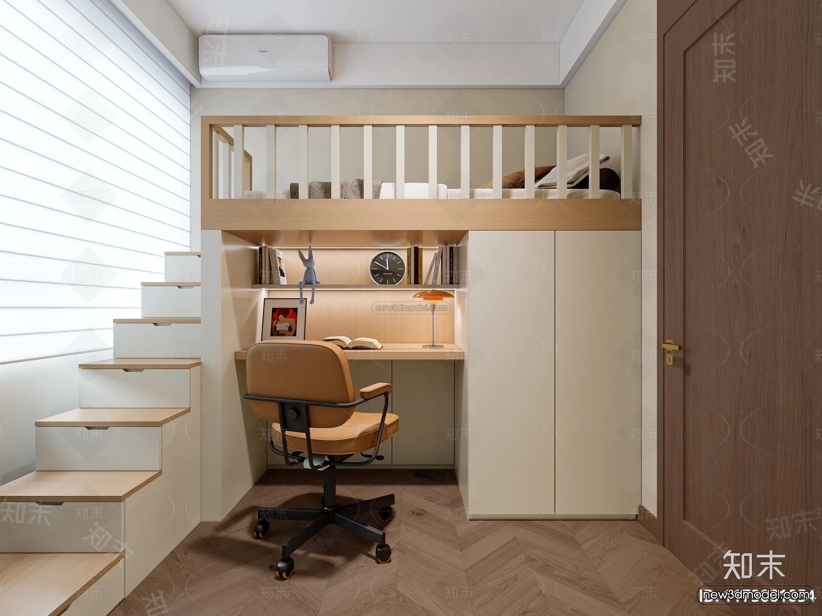 Modern Style Interior 3D Blocks and 3D Models - Bedroom 3D Scene - 527