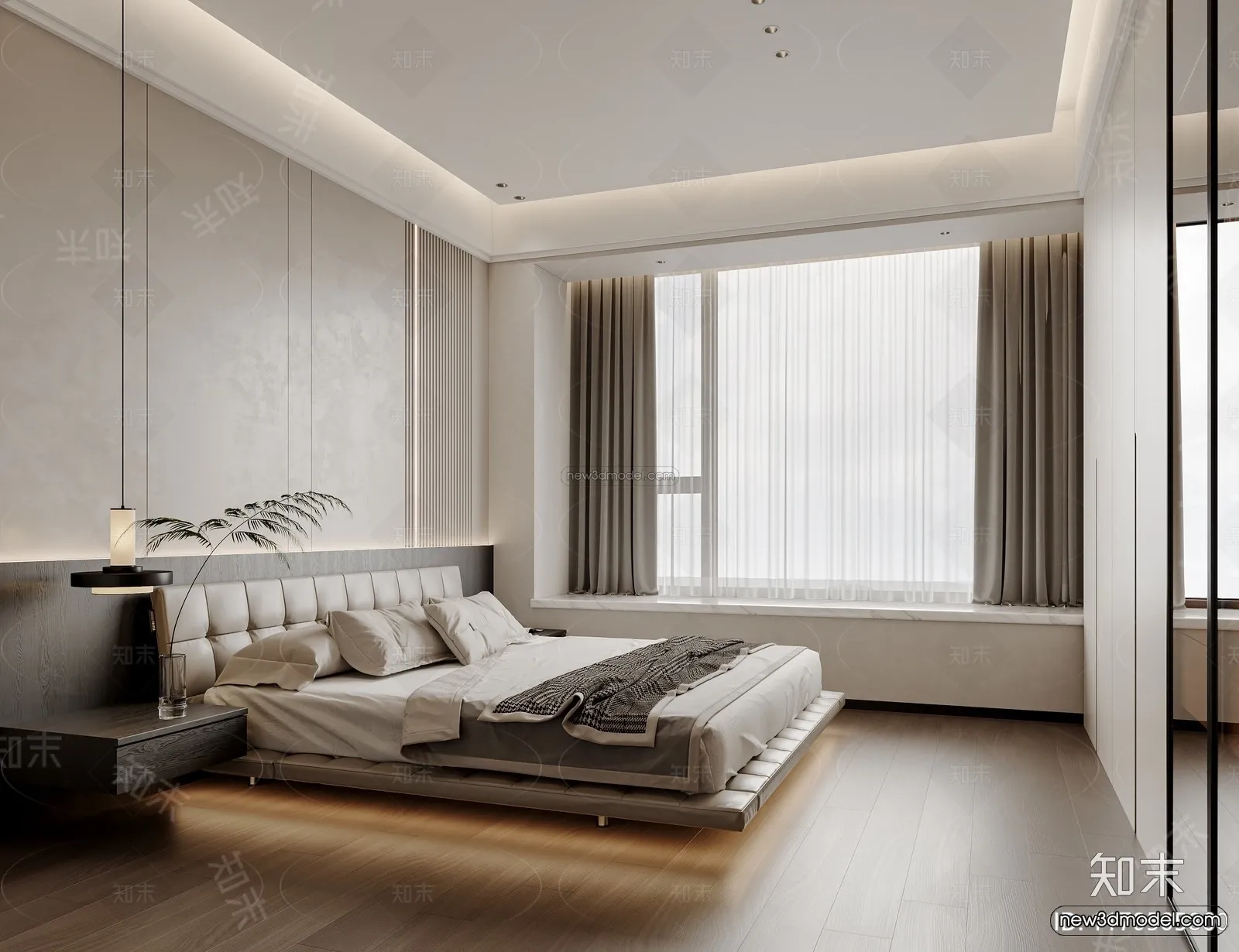 Modern Style Interior 3D Blocks and 3D Models - Bedroom 3D Scene - 538