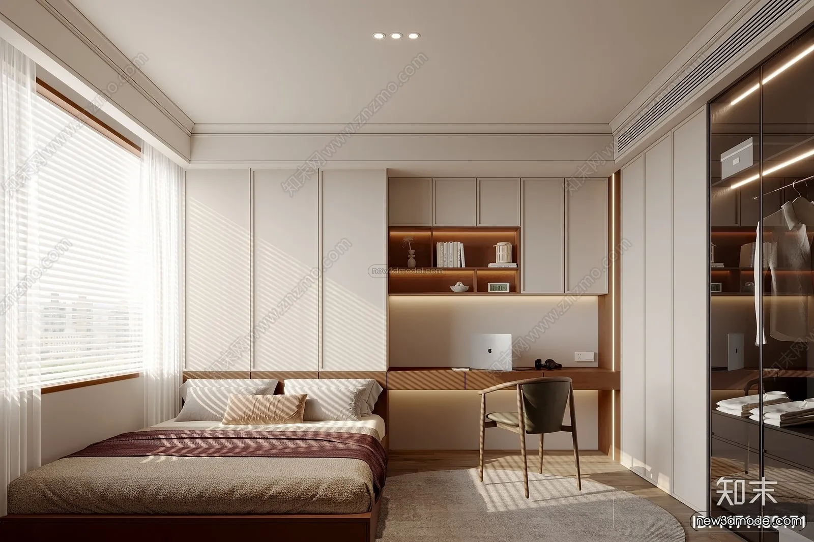 Modern Style Interior 3D Blocks and 3D Models - Bedroom 3D Scene - 560