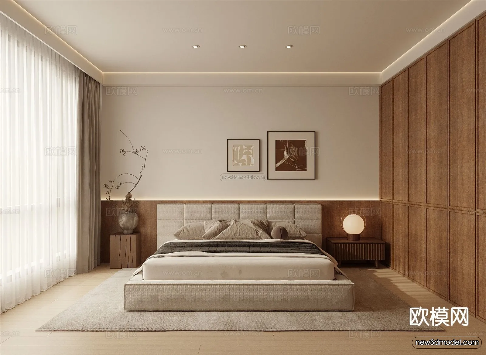 Modern Style Interior 3D Blocks and 3D Models - Bedroom 3D Scene - 562