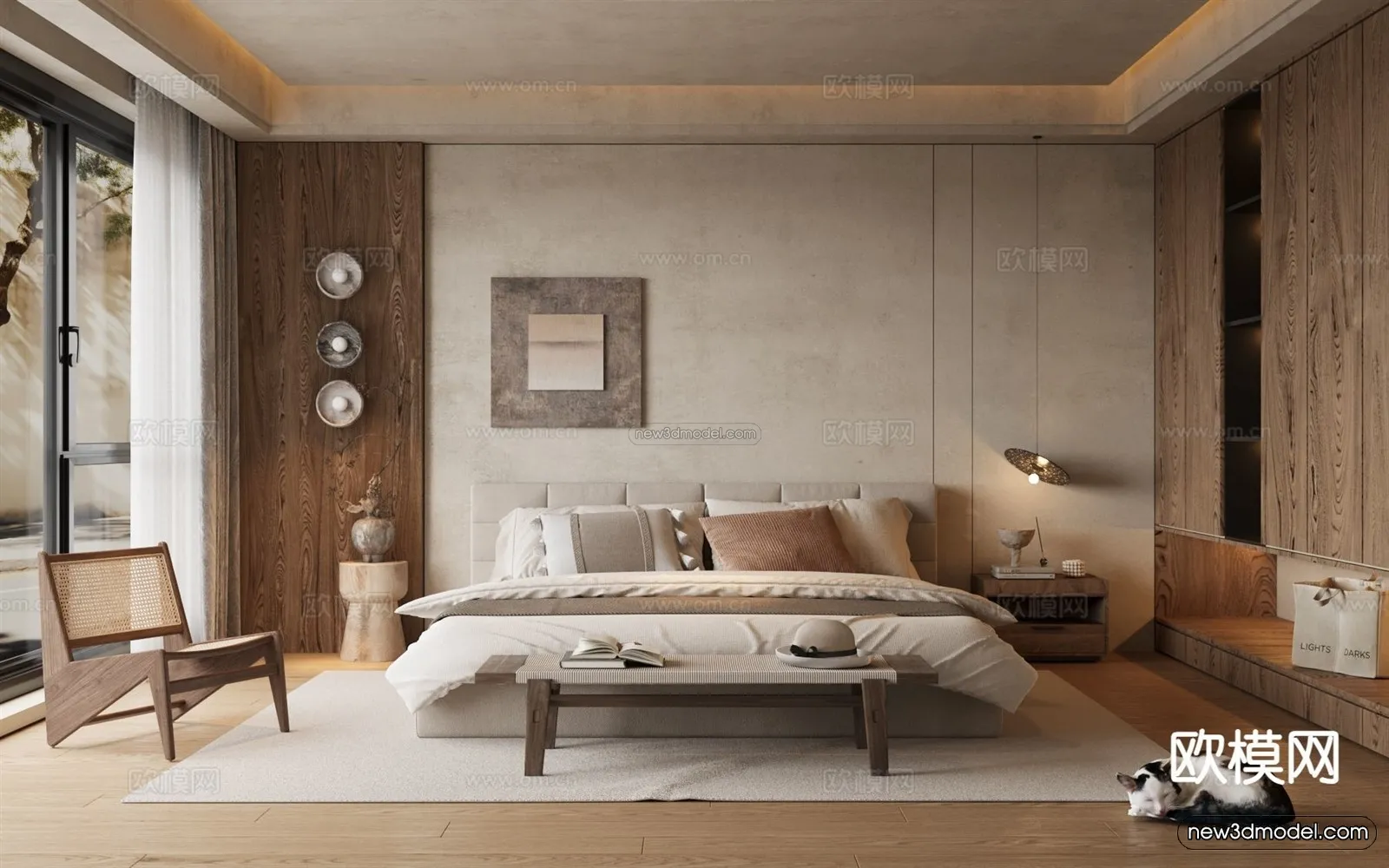 Modern Style Interior 3D Blocks and 3D Models - Bedroom 3D Scene - 565