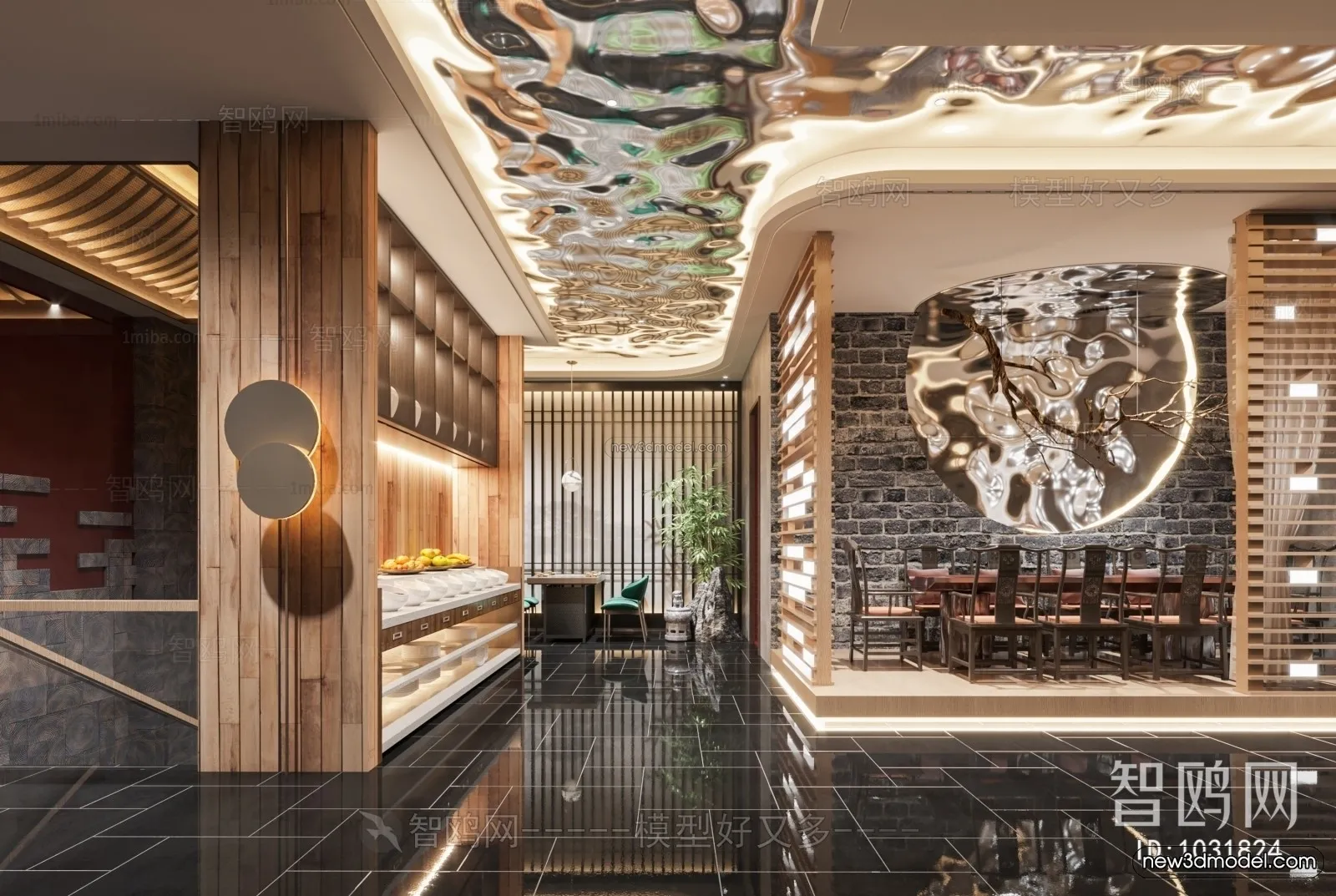 Modern Style Interior 3D Blocks and 3D Models - Coffee Shop 3D Scene - 810