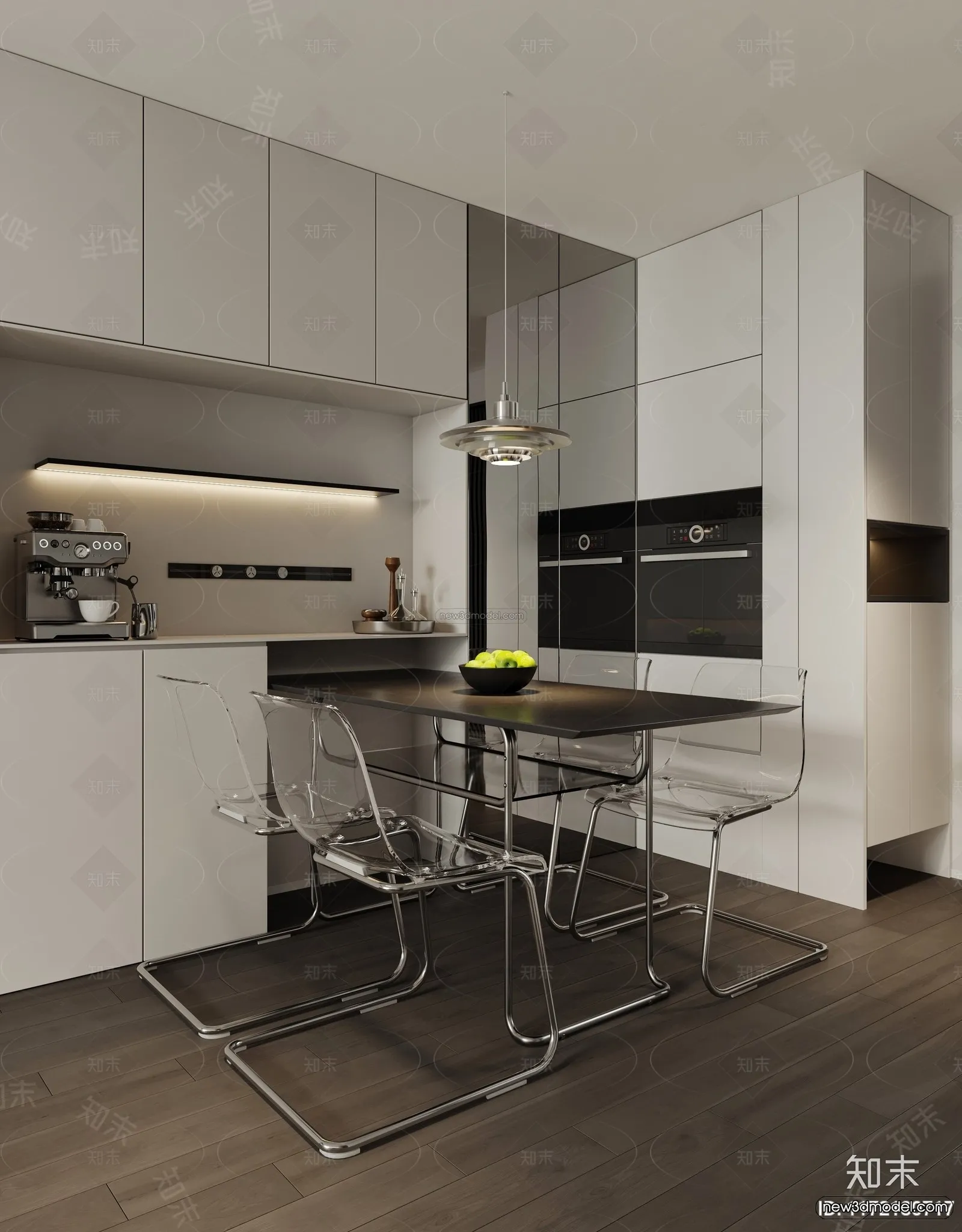 Modern Style Interior 3D Blocks and 3D Models - Kitchen 3D Scene - 622