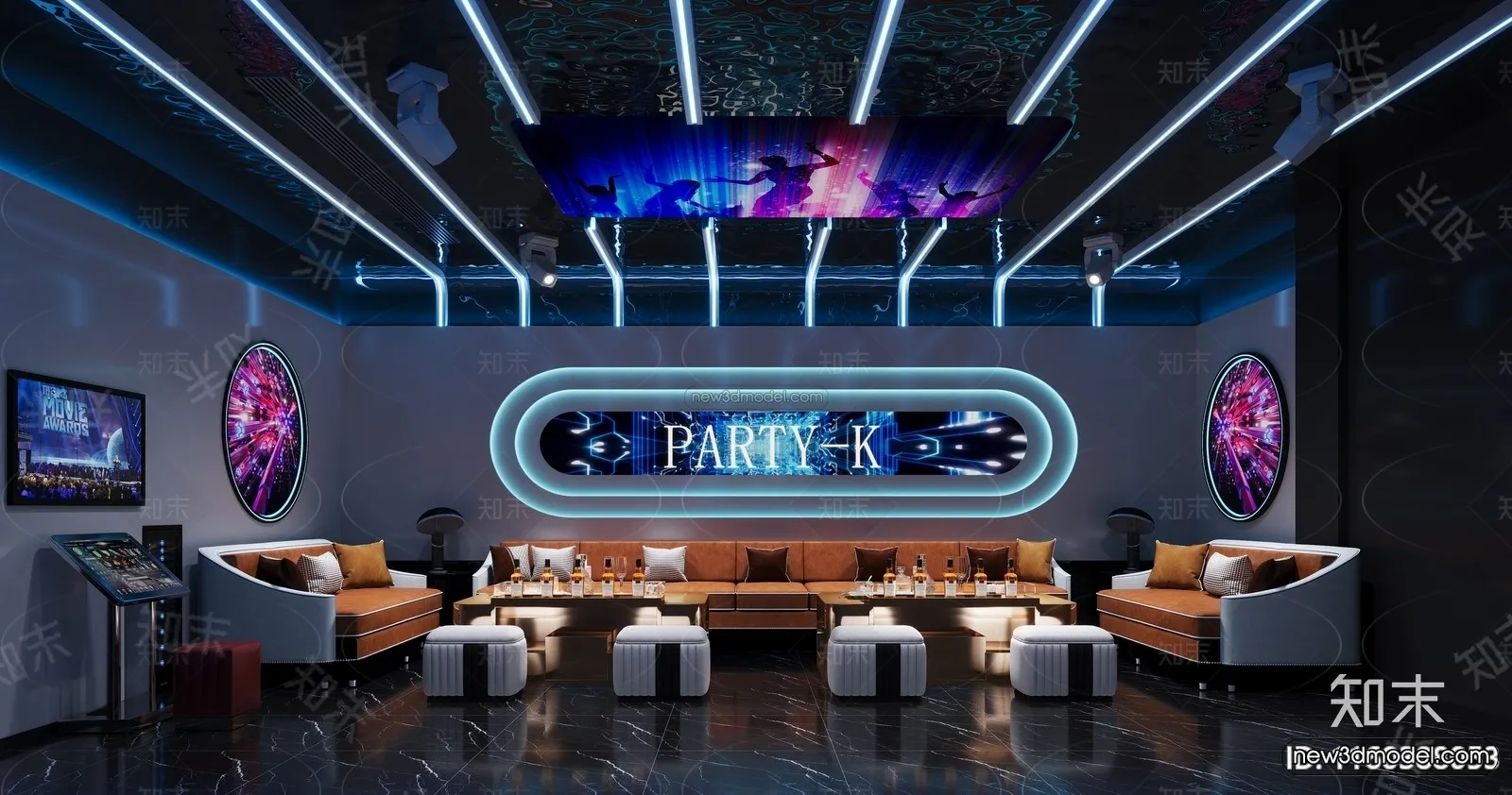 Modern Style Interior 3D Blocks and 3D Models - KTV 3D Scene - 739