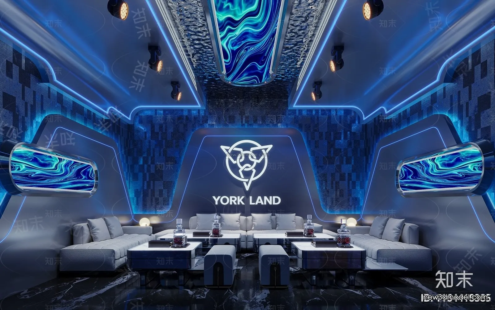 Modern Style Interior 3D Blocks and 3D Models - KTV 3D Scene - 740