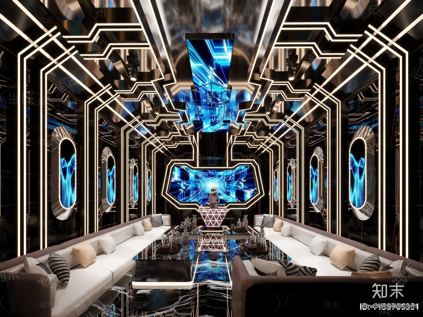 Modern Style Interior 3D Blocks and 3D Models - KTV 3D Scene - 741