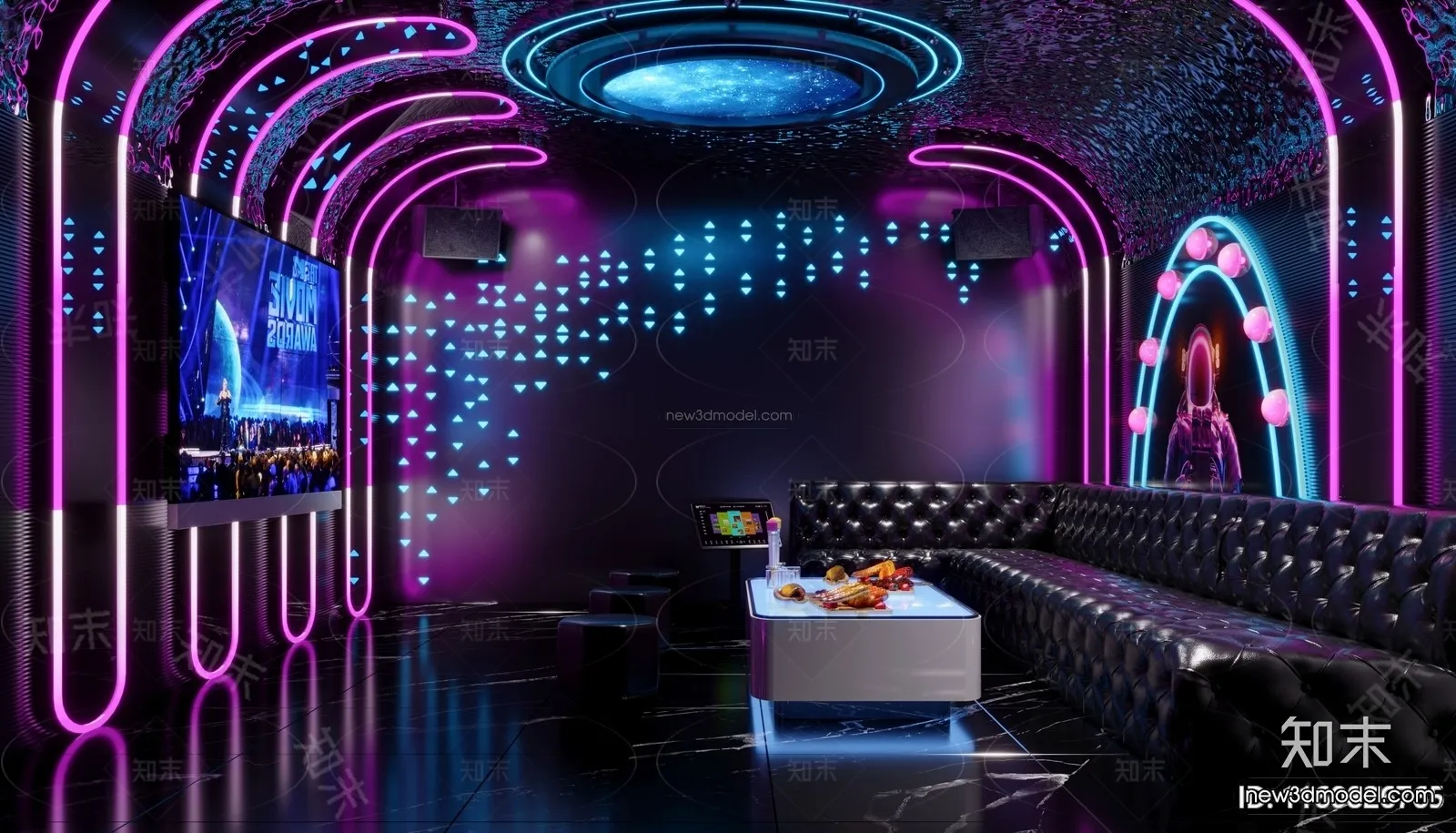 Modern Style Interior 3D Blocks and 3D Models - KTV 3D Scene - 753