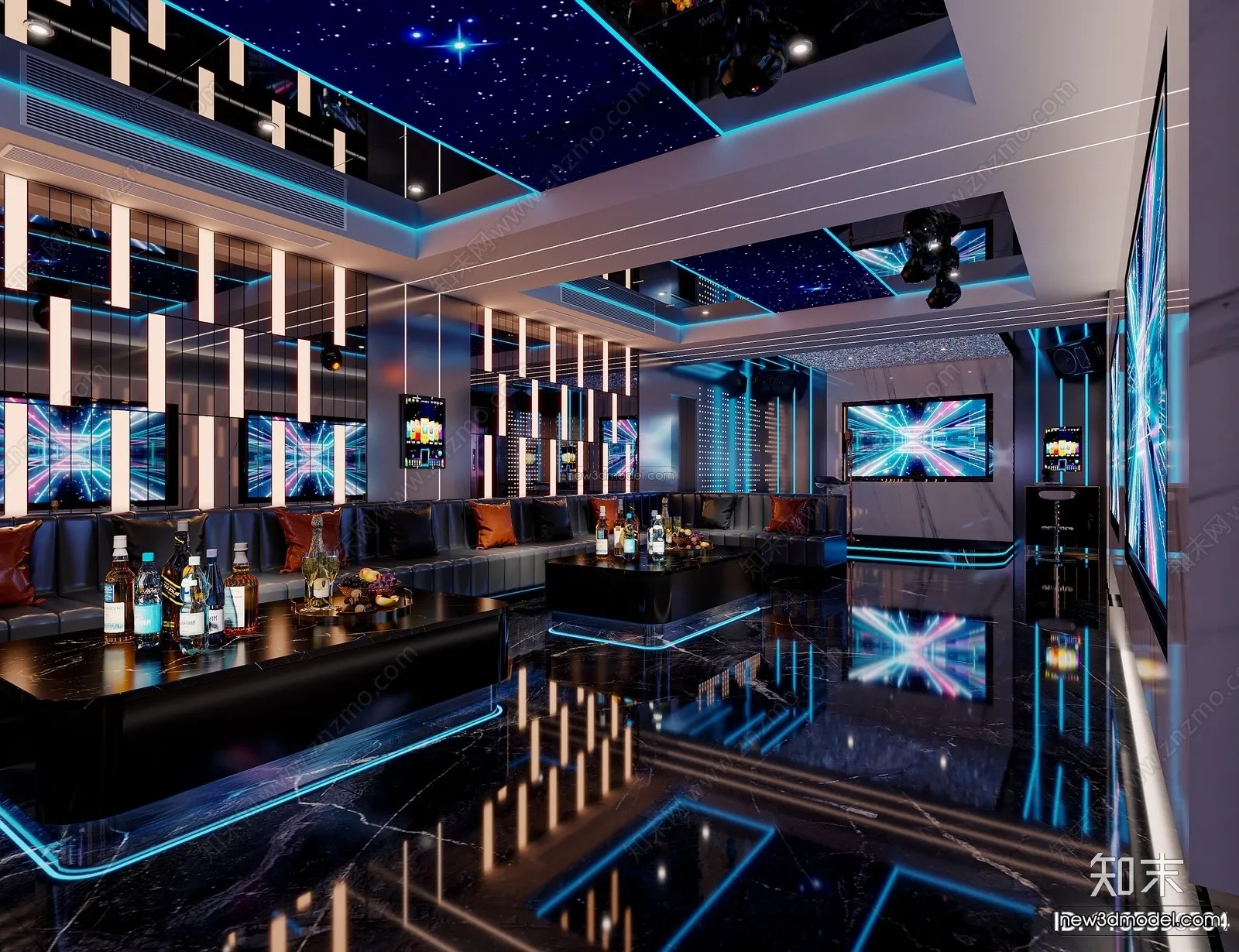 Modern Style Interior 3D Blocks and 3D Models - KTV 3D Scene - 757