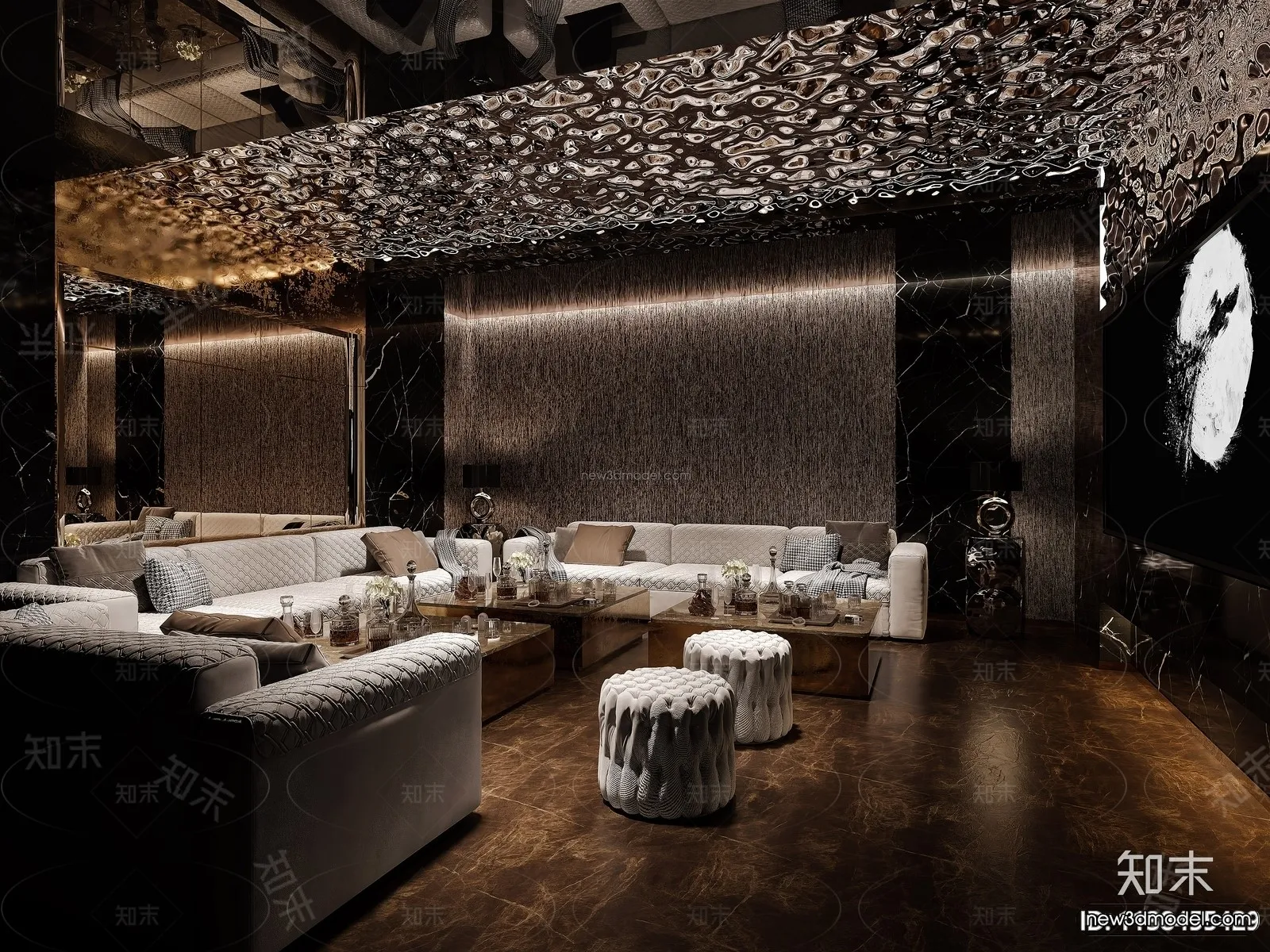 Modern Style Interior 3D Blocks and 3D Models - KTV 3D Scene - 760