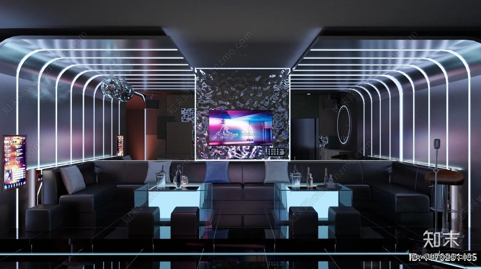 Modern Style Interior 3D Blocks and 3D Models - KTV 3D Scene - 768