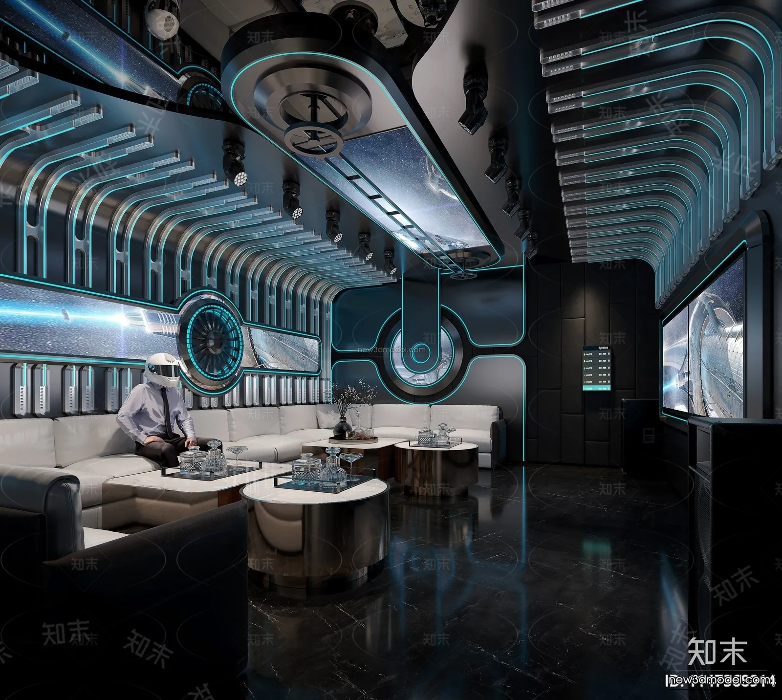 Modern Style Interior 3D Blocks and 3D Models - KTV 3D Scene - 770