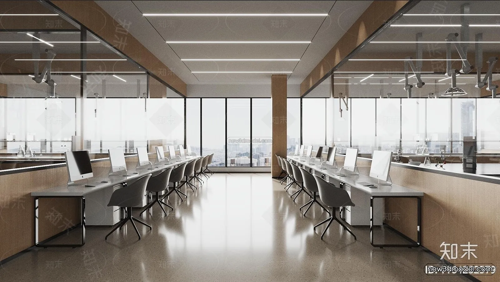 Modern Style Interior 3D Blocks and 3D Models - Laboratory 3D Scene - 1038