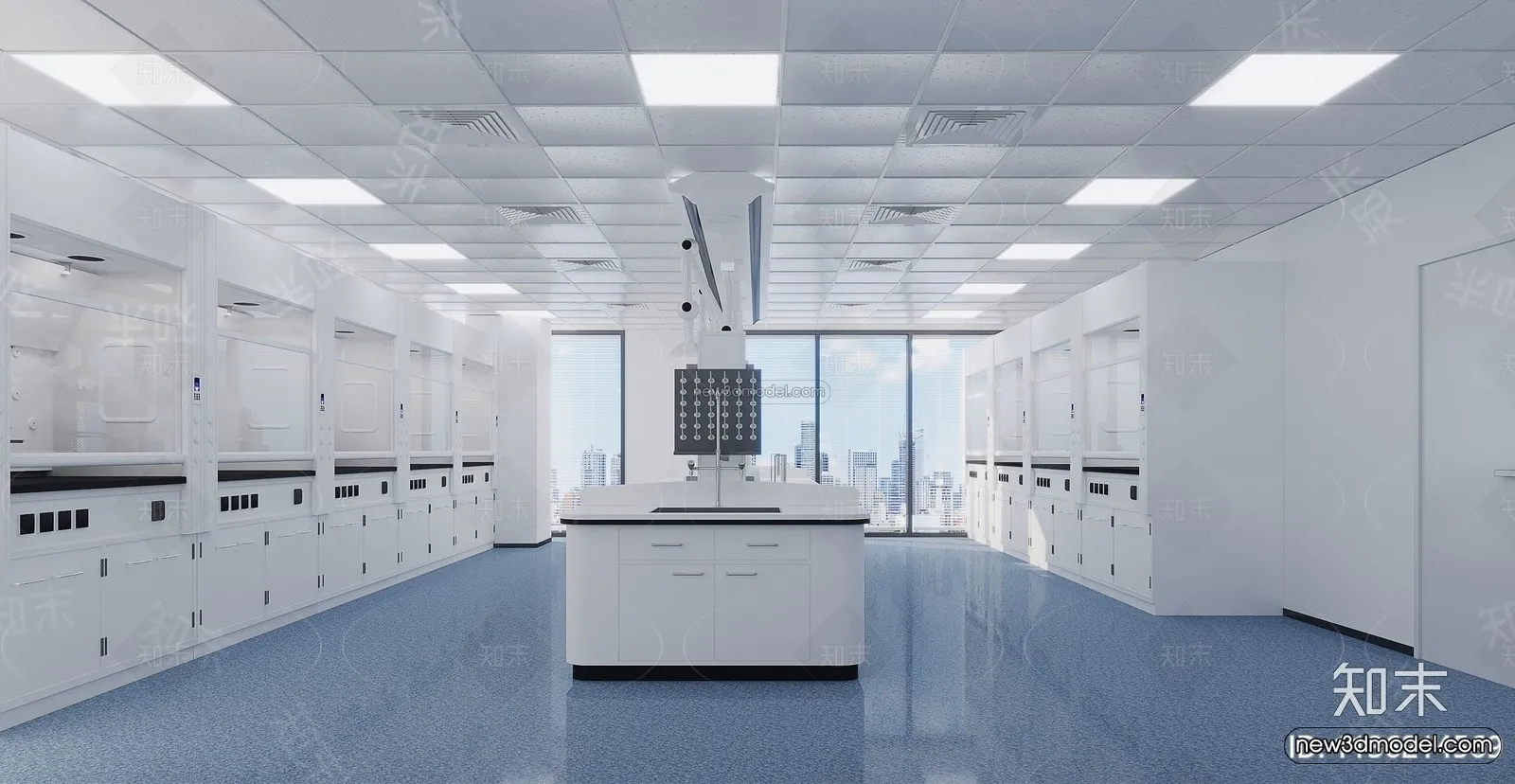 Modern Style Interior 3D Blocks and 3D Models - Laboratory 3D Scene - 1040