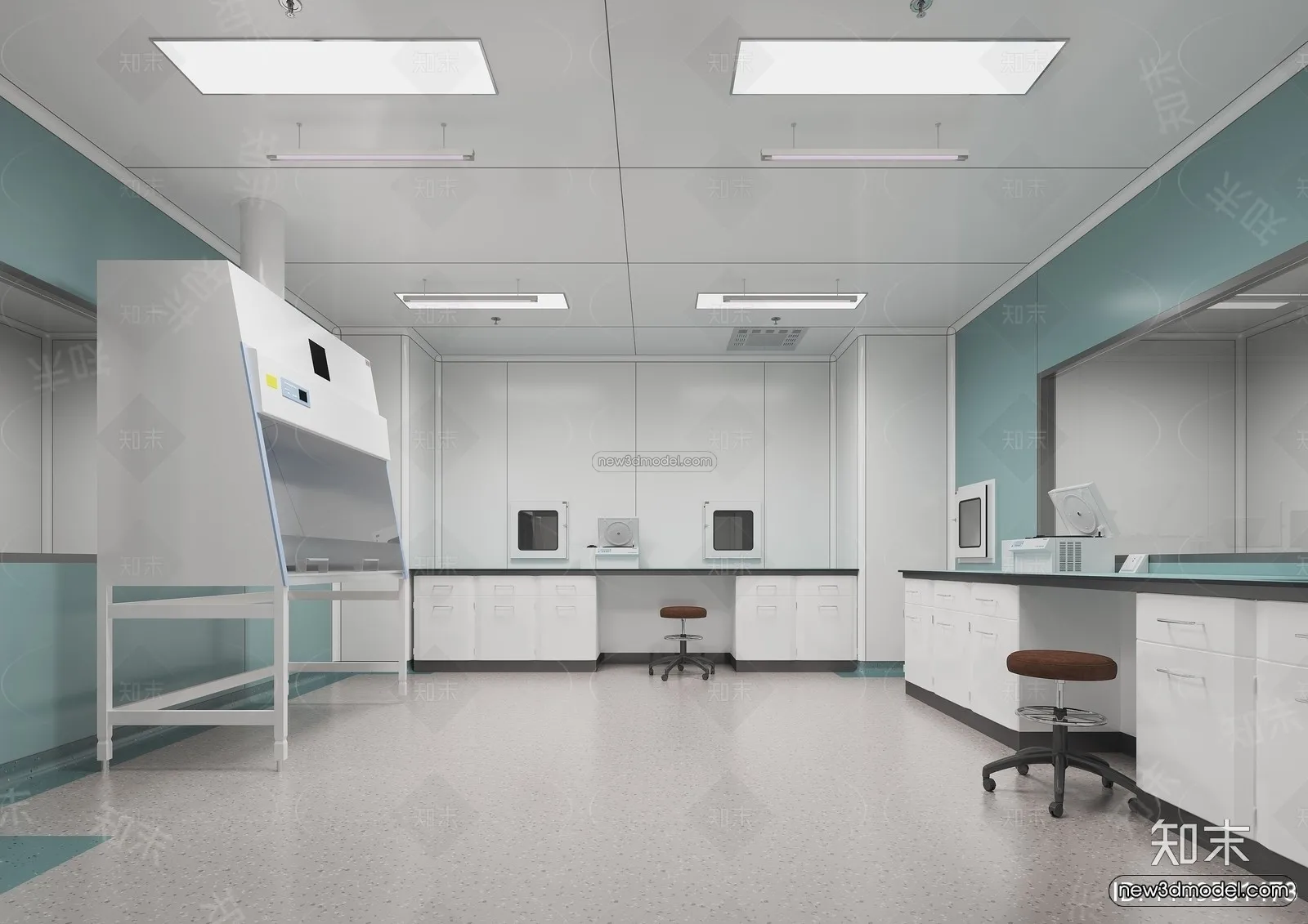 Modern Style Interior 3D Blocks and 3D Models - Laboratory 3D Scene - 1041