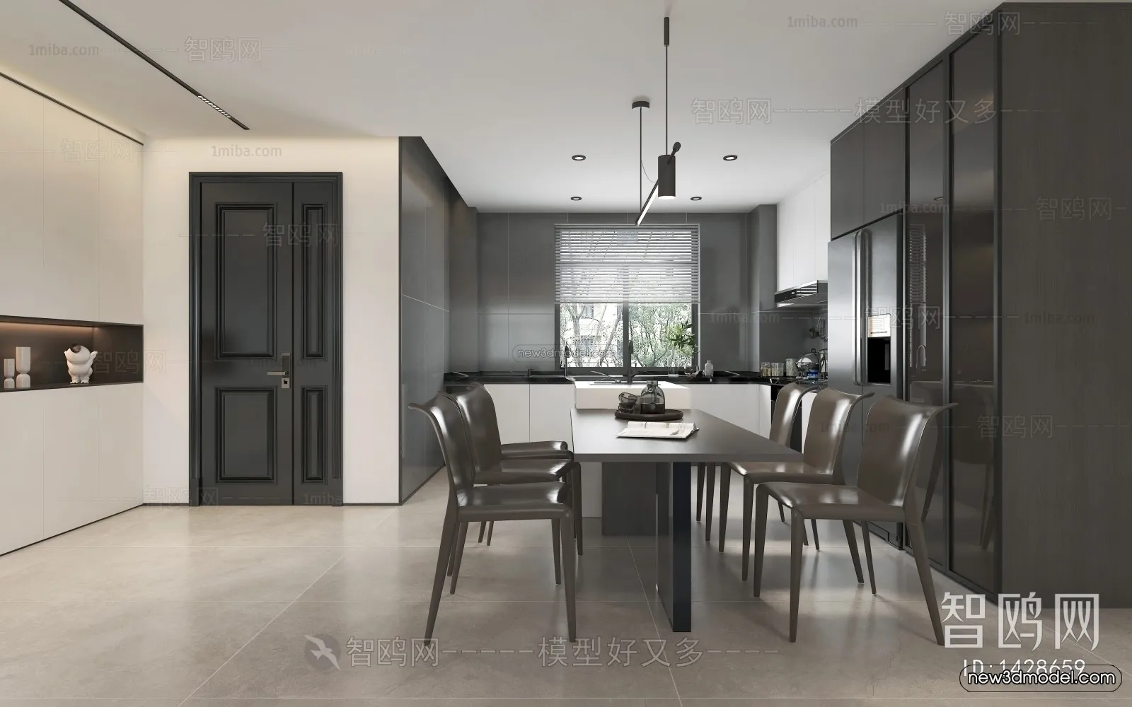 Modern Style Interior 3D Blocks and 3D Models - Living Room 3D Scene - 011