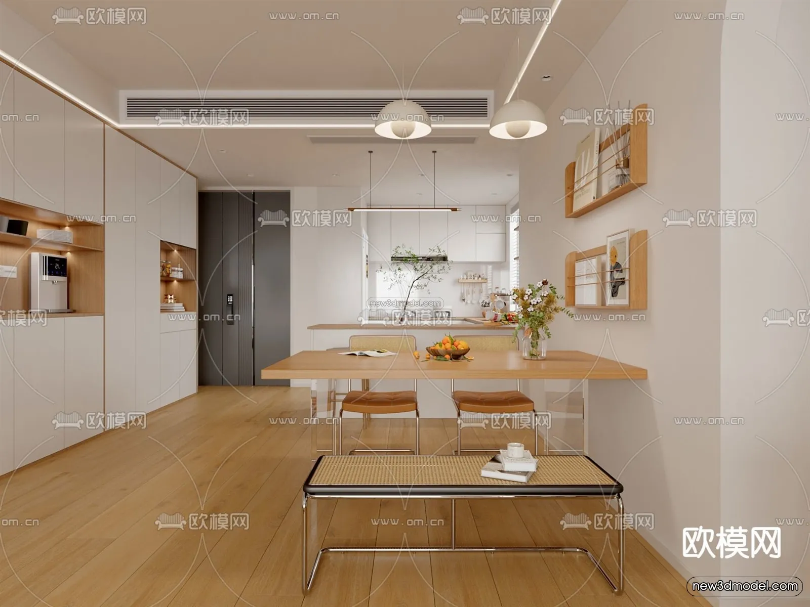 Modern Style Interior 3D Blocks and 3D Models - Living Room 3D Scene - 053