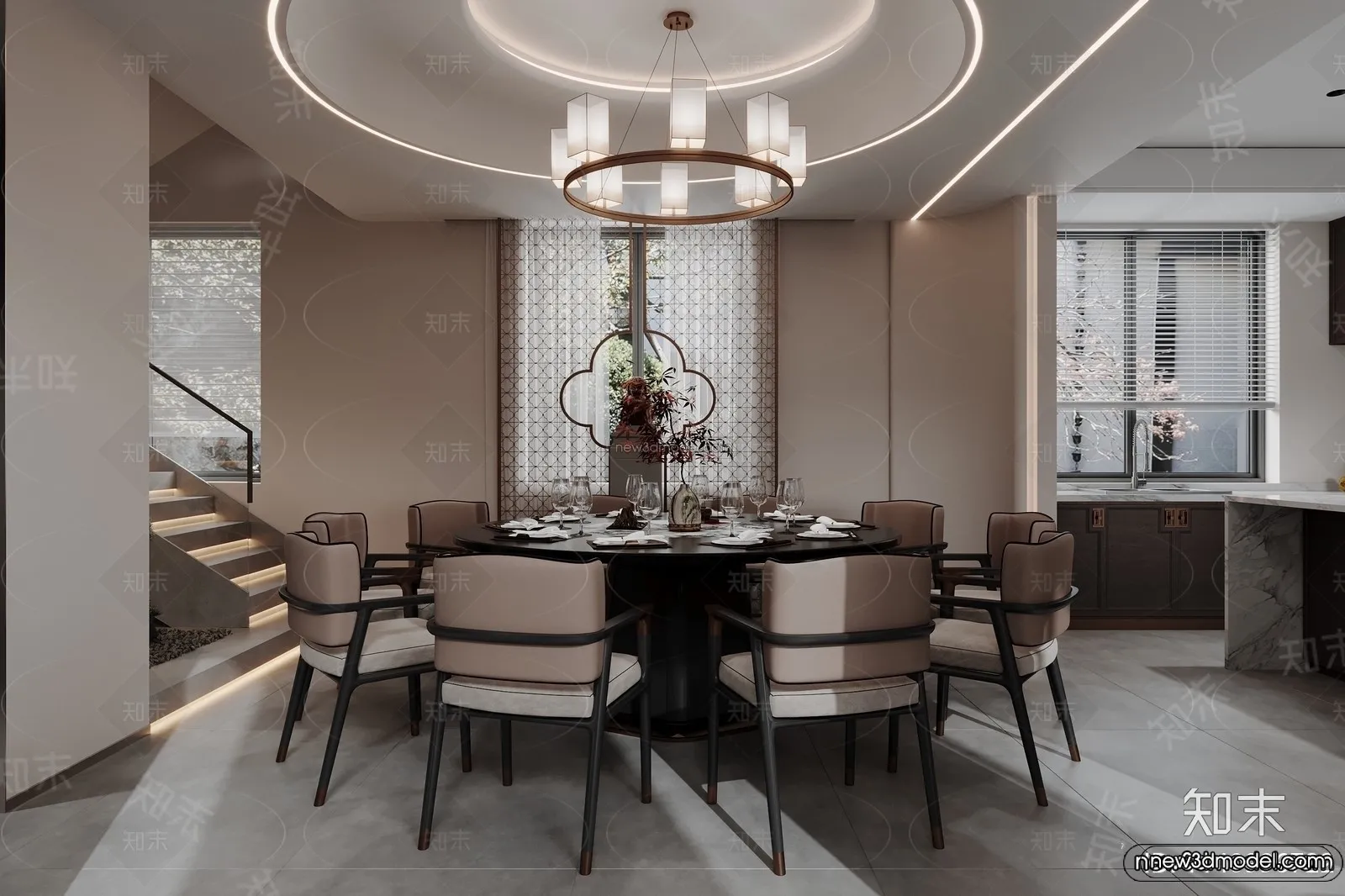 Modern Style Interior 3D Blocks and 3D Models - Living Room 3D Scene - 061