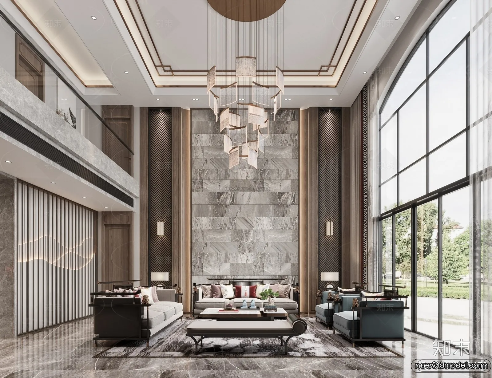 Modern Style Interior 3D Blocks and 3D Models - Living Room 3D Scene - 066