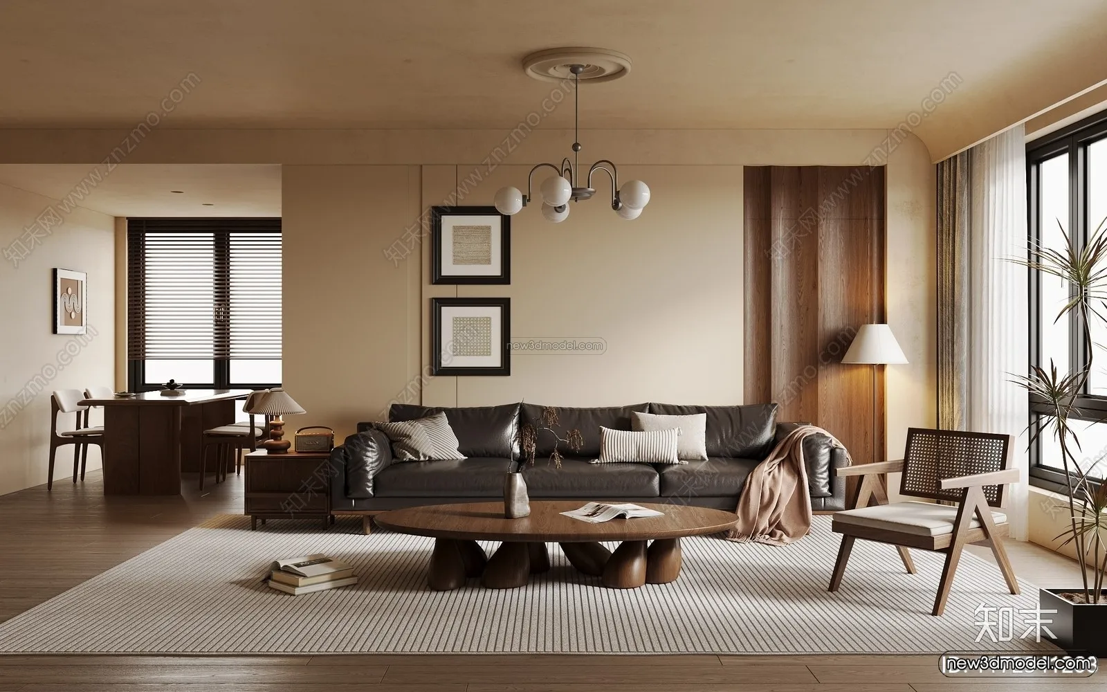 Modern Style Interior 3D Blocks and 3D Models - Living Room 3D Scene - 071