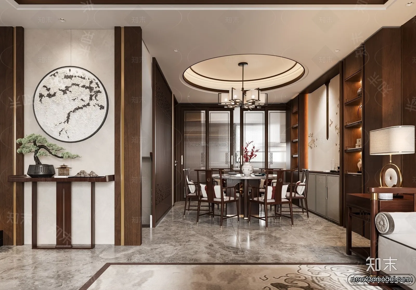 Modern Style Interior 3D Blocks and 3D Models - Living Room 3D Scene - 085