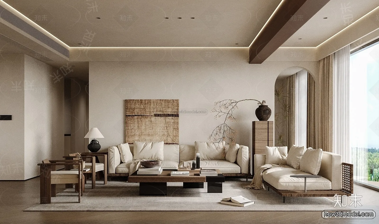 Modern Style Interior 3D Blocks and 3D Models - Living Room 3D Scene - 139