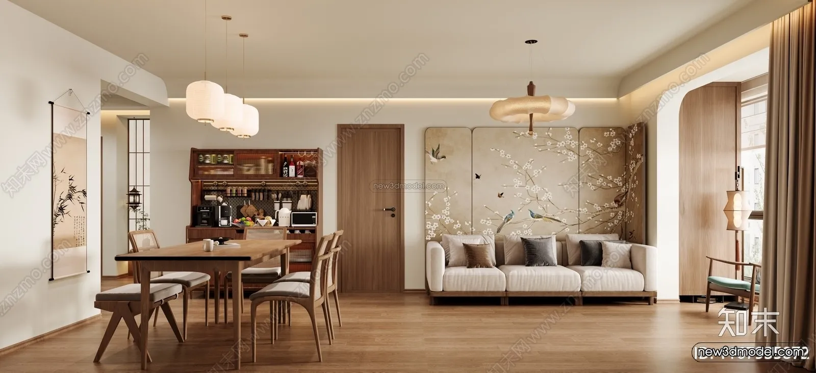 Modern Style Interior 3D Blocks and 3D Models - Living Room 3D Scene - 142