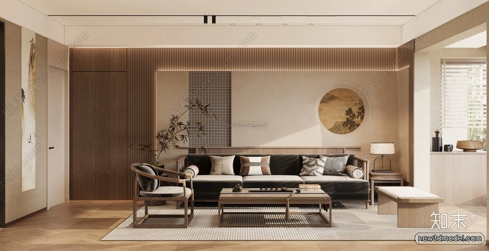 Modern Style Interior 3D Blocks and 3D Models - Living Room 3D Scene - 143