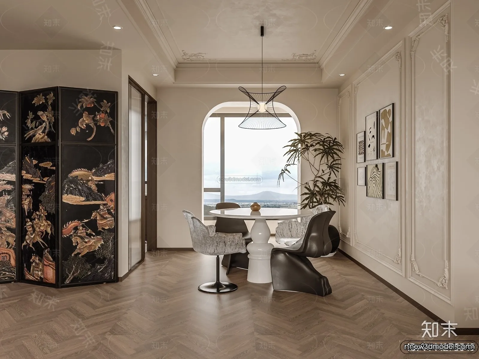 Modern Style Interior 3D Blocks and 3D Models - Living Room 3D Scene - 161