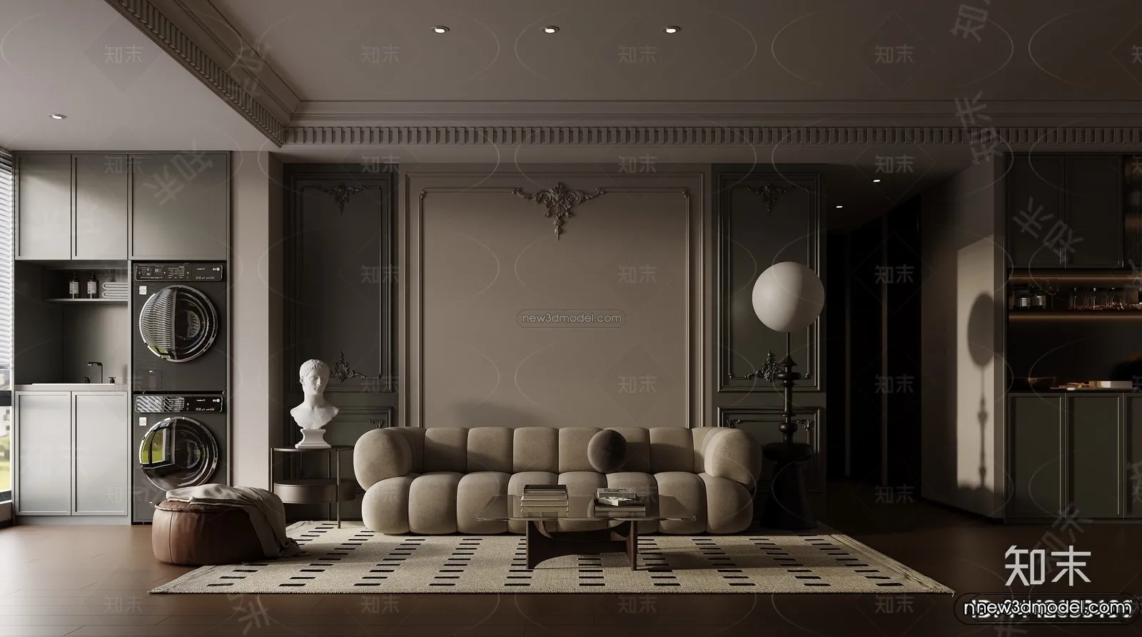 Modern Style Interior 3D Blocks and 3D Models - Living Room 3D Scene - 170