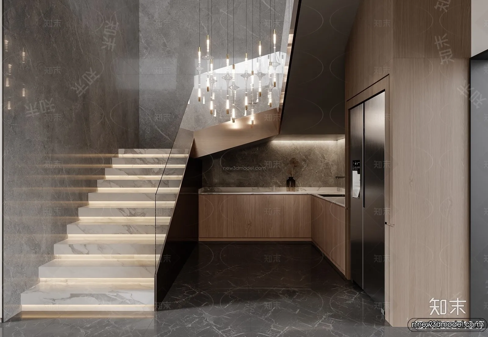 Modern Style Interior 3D Blocks and 3D Models - Living Room 3D Scene - 213