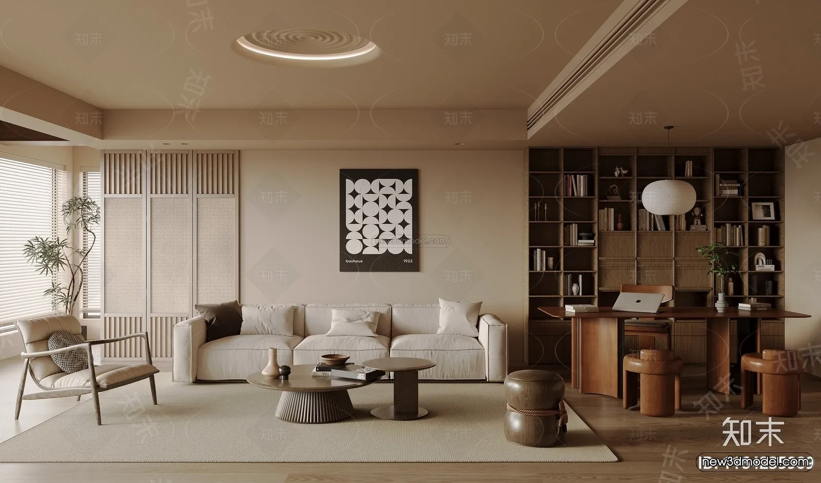 Modern Style Interior 3D Blocks and 3D Models - Living Room 3D Scene - 221