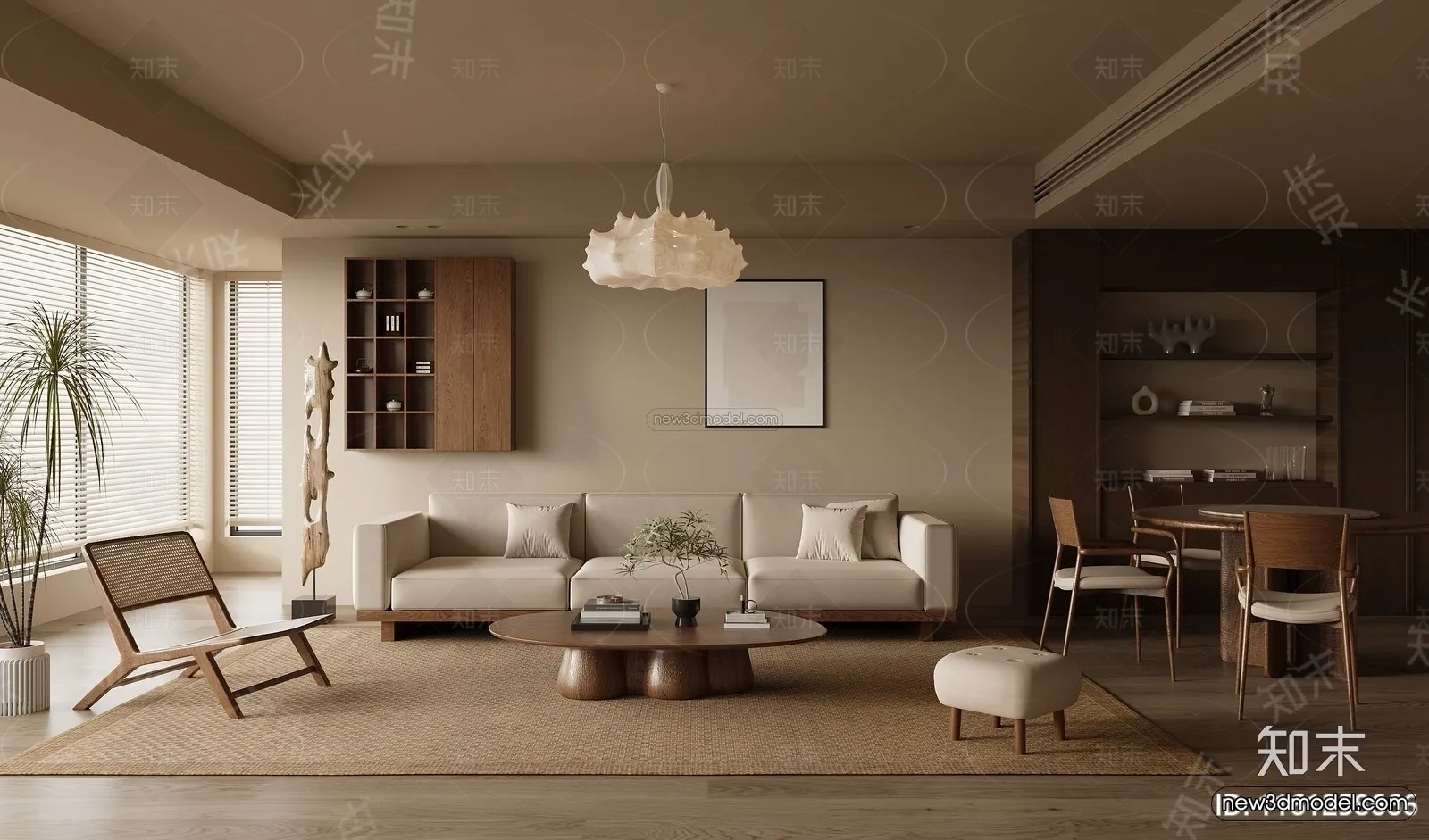 Modern Style Interior 3D Blocks and 3D Models - Living Room 3D Scene - 225