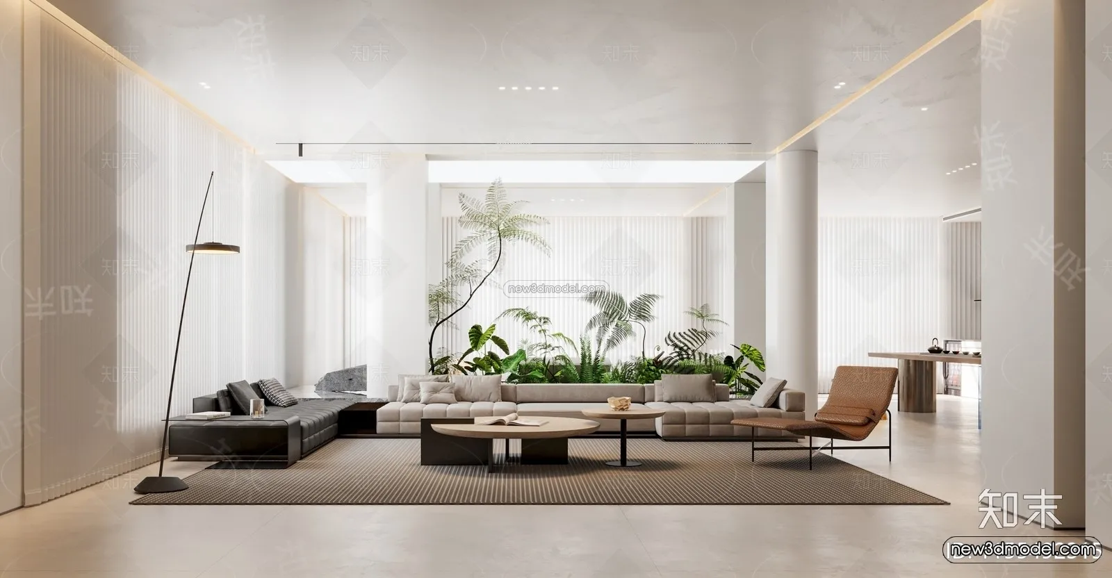 Modern Style Interior 3D Blocks and 3D Models - Living Room 3D Scene - 233