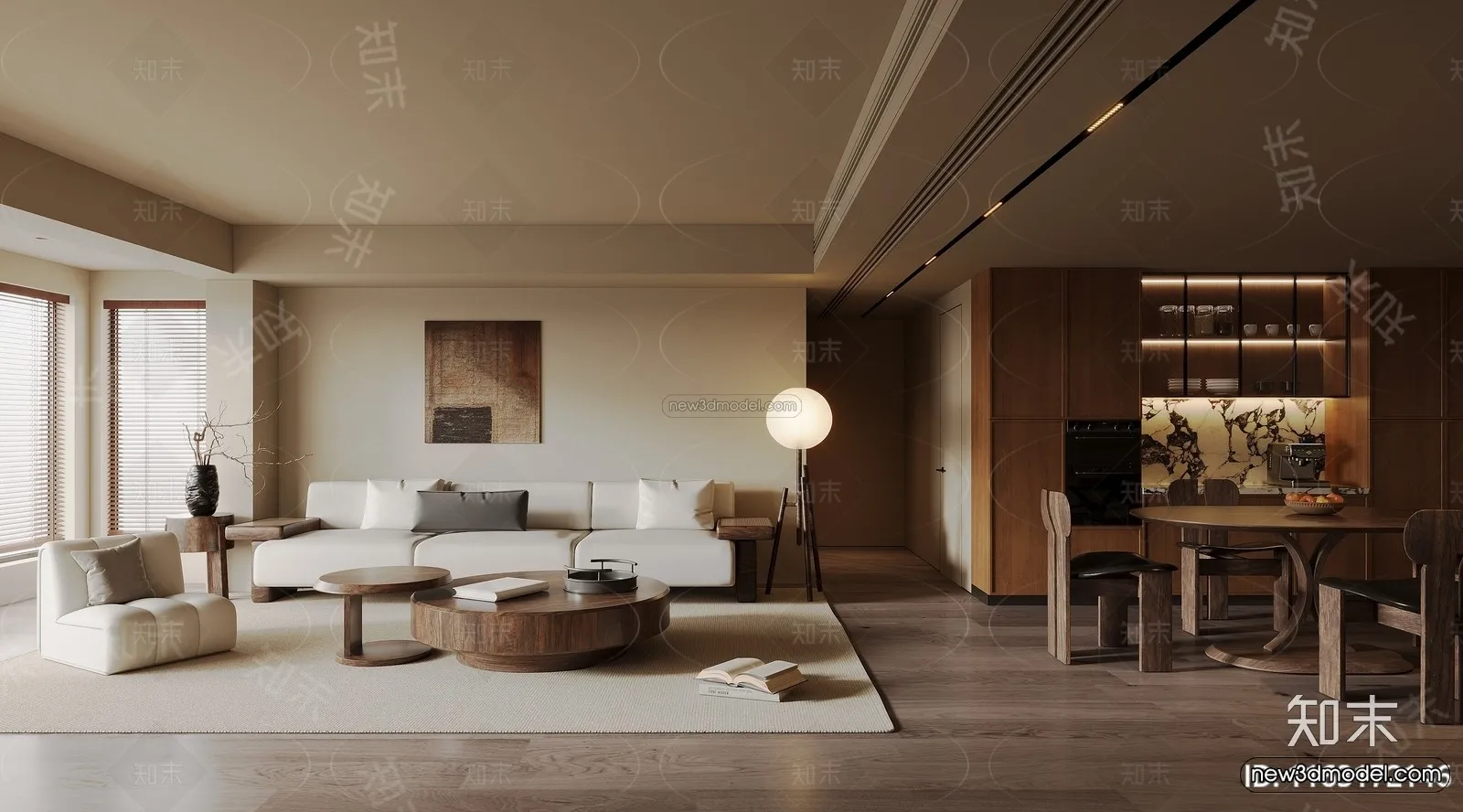 Modern Style Interior 3D Blocks and 3D Models - Living Room 3D Scene - 242