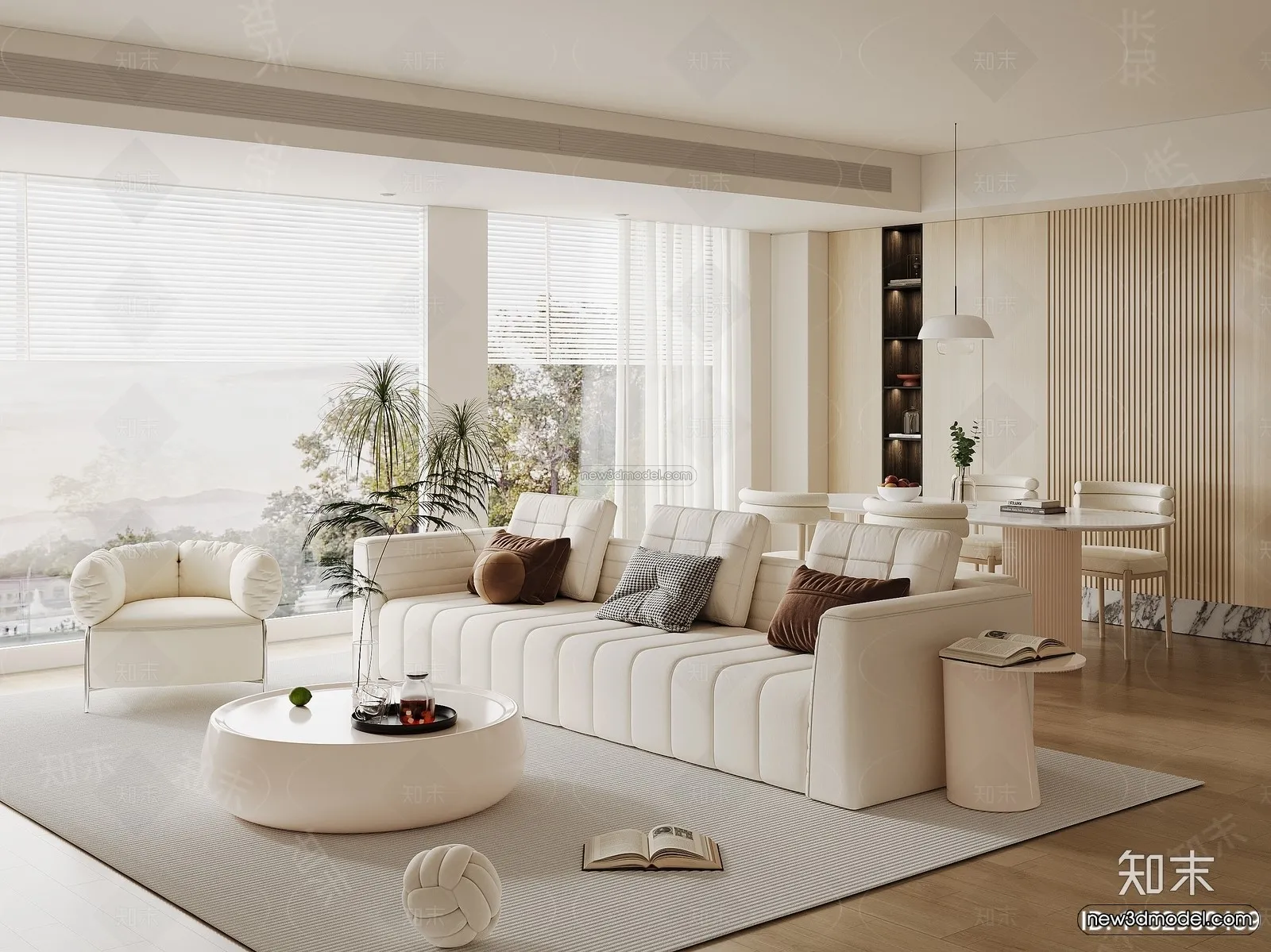 Modern Style Interior 3D Blocks and 3D Models - Living Room 3D Scene - 248