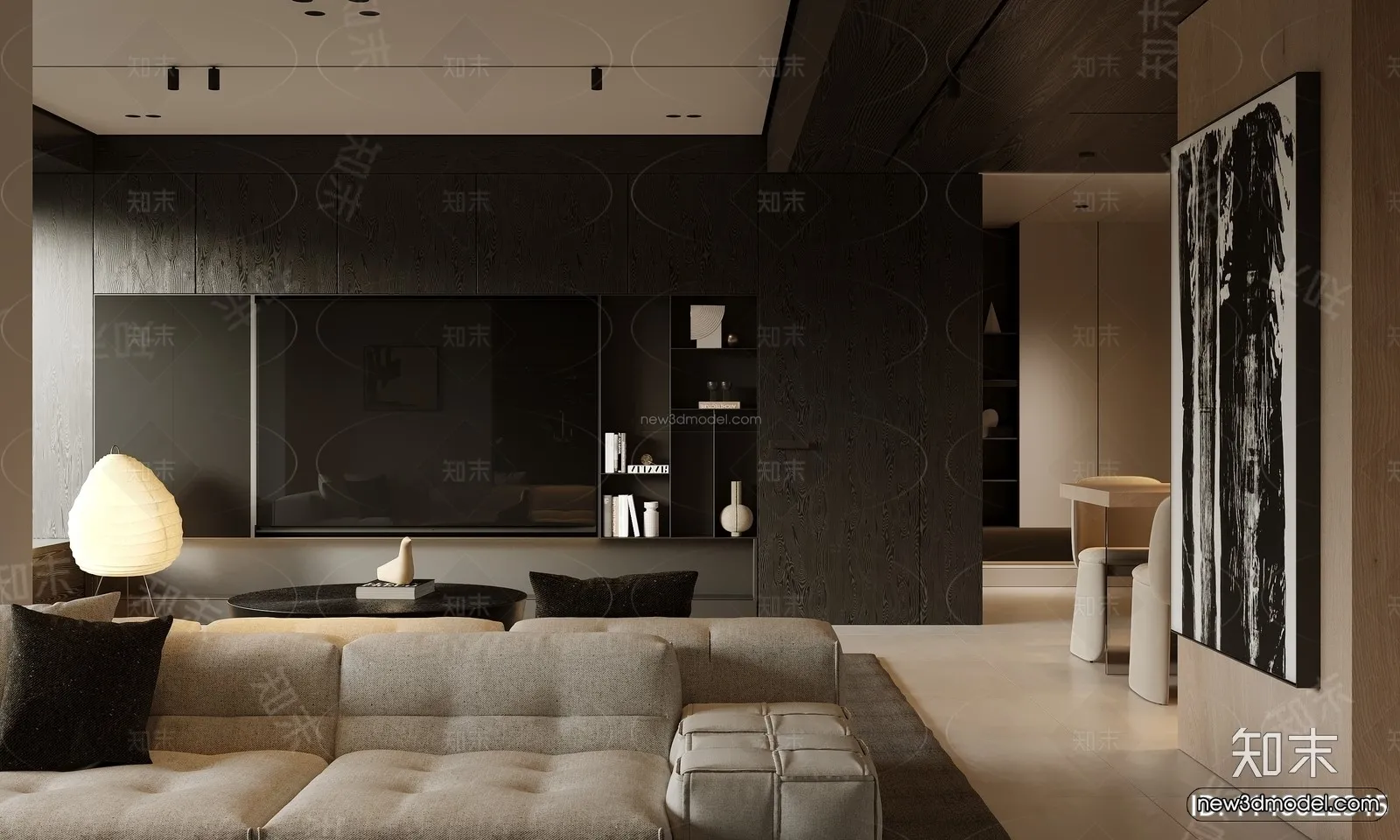 Modern Style Interior 3D Blocks and 3D Models - Living Room 3D Scene - 255