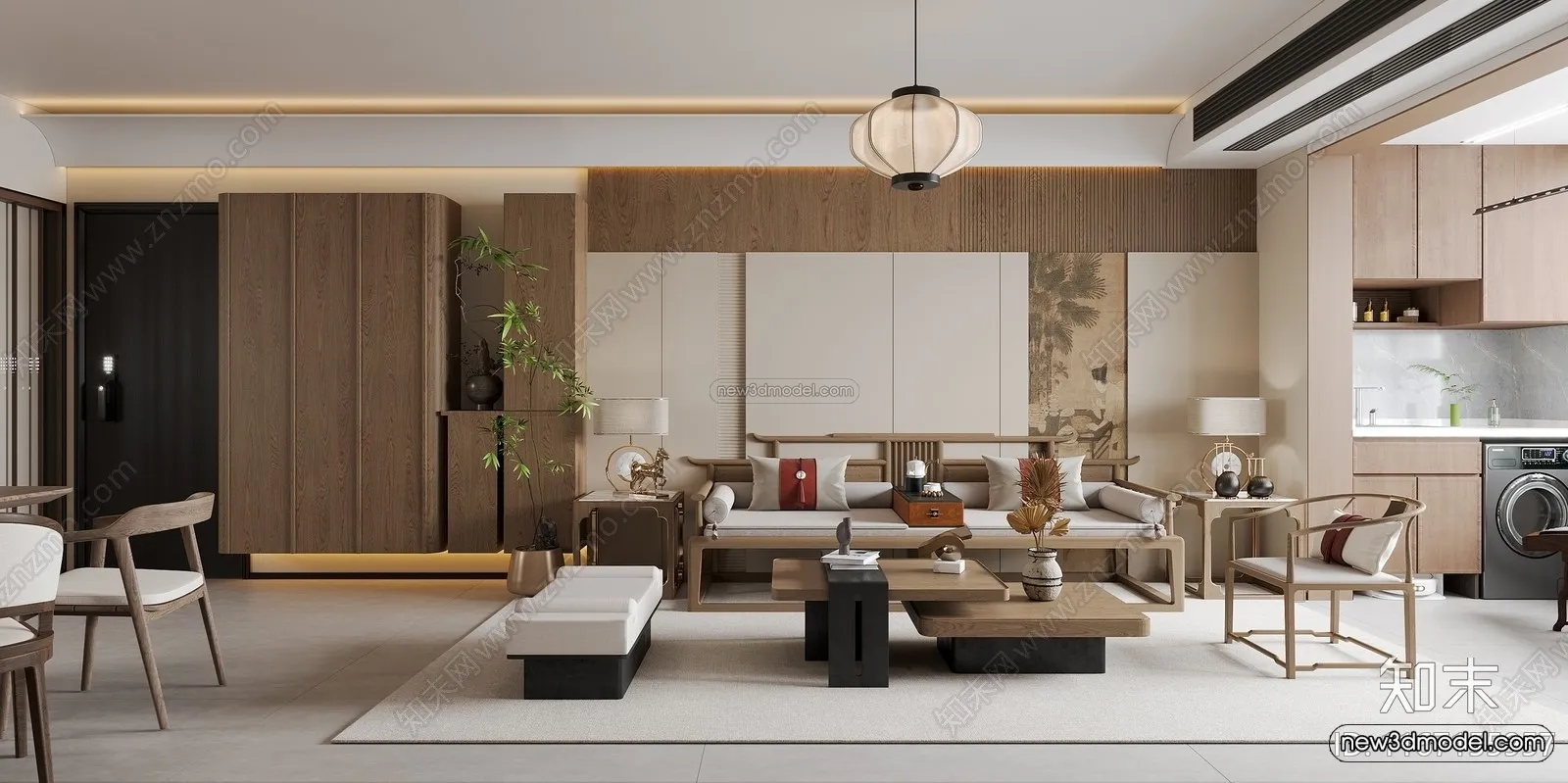 Modern Style Interior 3D Blocks and 3D Models - Living Room 3D Scene - 265