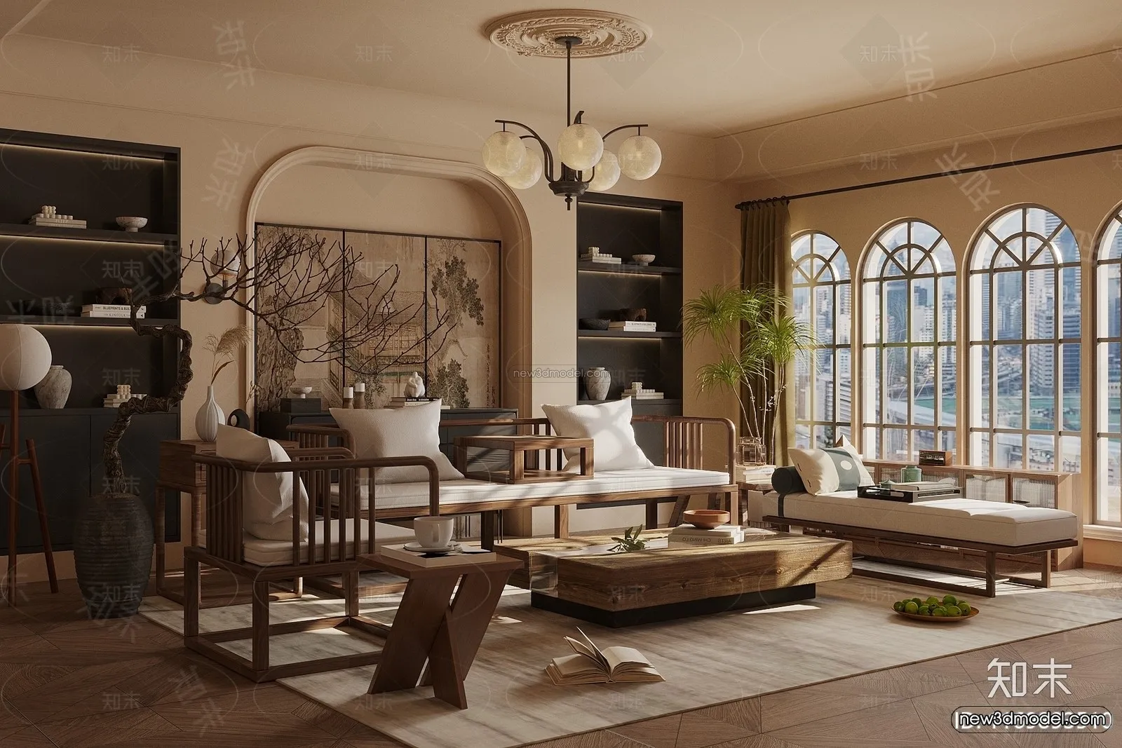 Modern Style Interior 3D Blocks and 3D Models - Living Room 3D Scene - 277