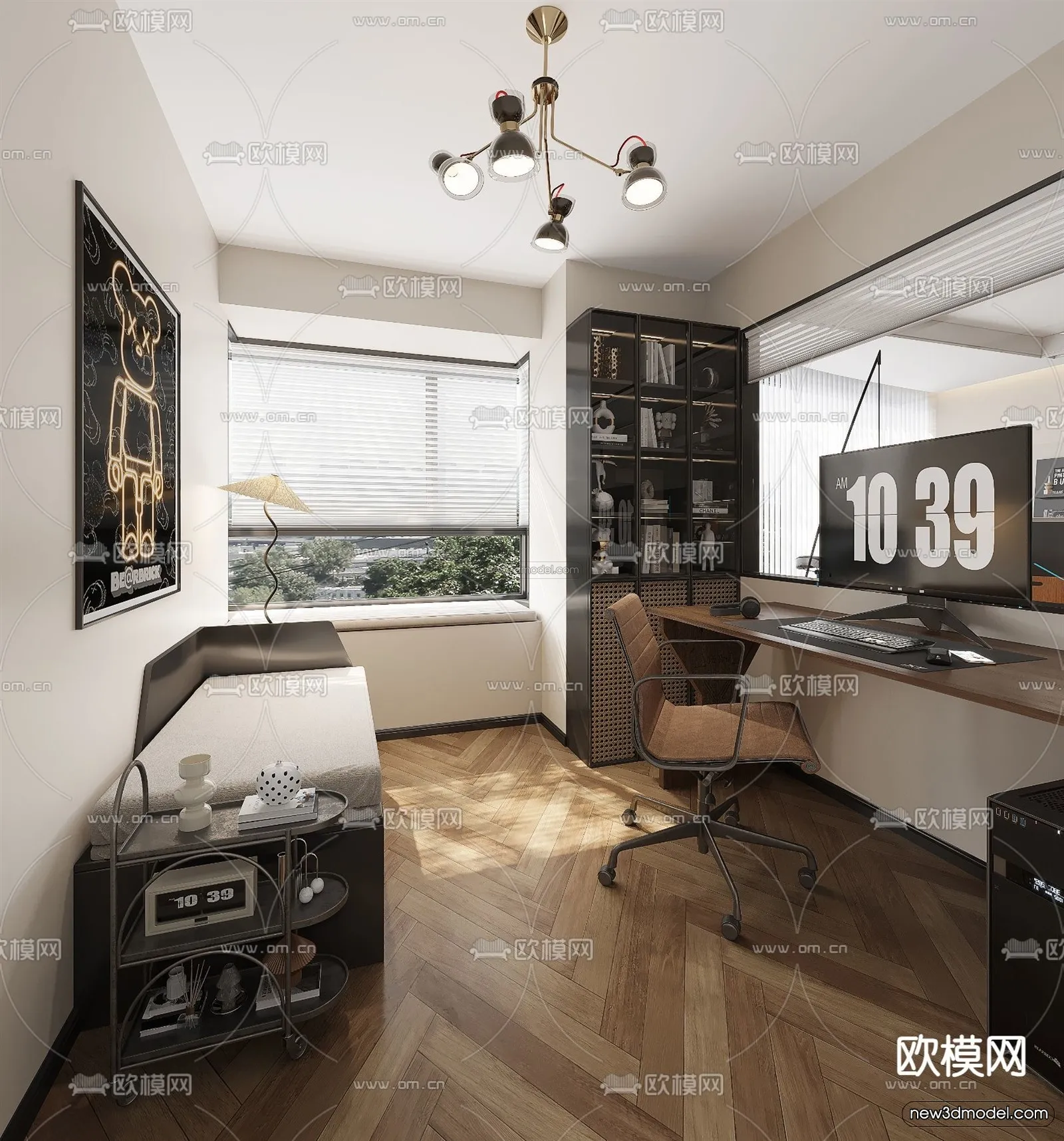 Modern Style Interior 3D Blocks and 3D Models - Living Room 3D Scene - 286