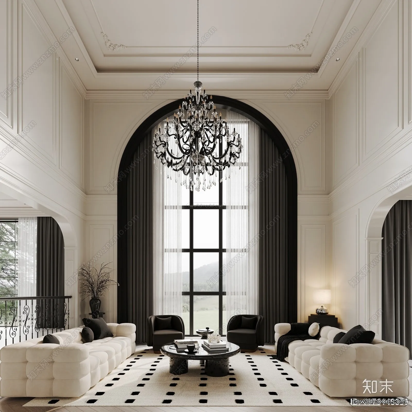 Modern Style Interior 3D Blocks and 3D Models - Living Room 3D Scene - 307