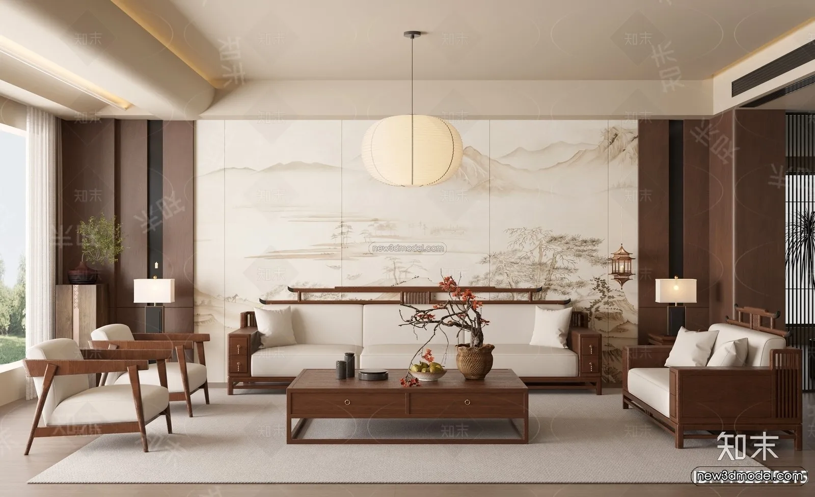 Modern Style Interior 3D Blocks and 3D Models - Living Room 3D Scene - 333